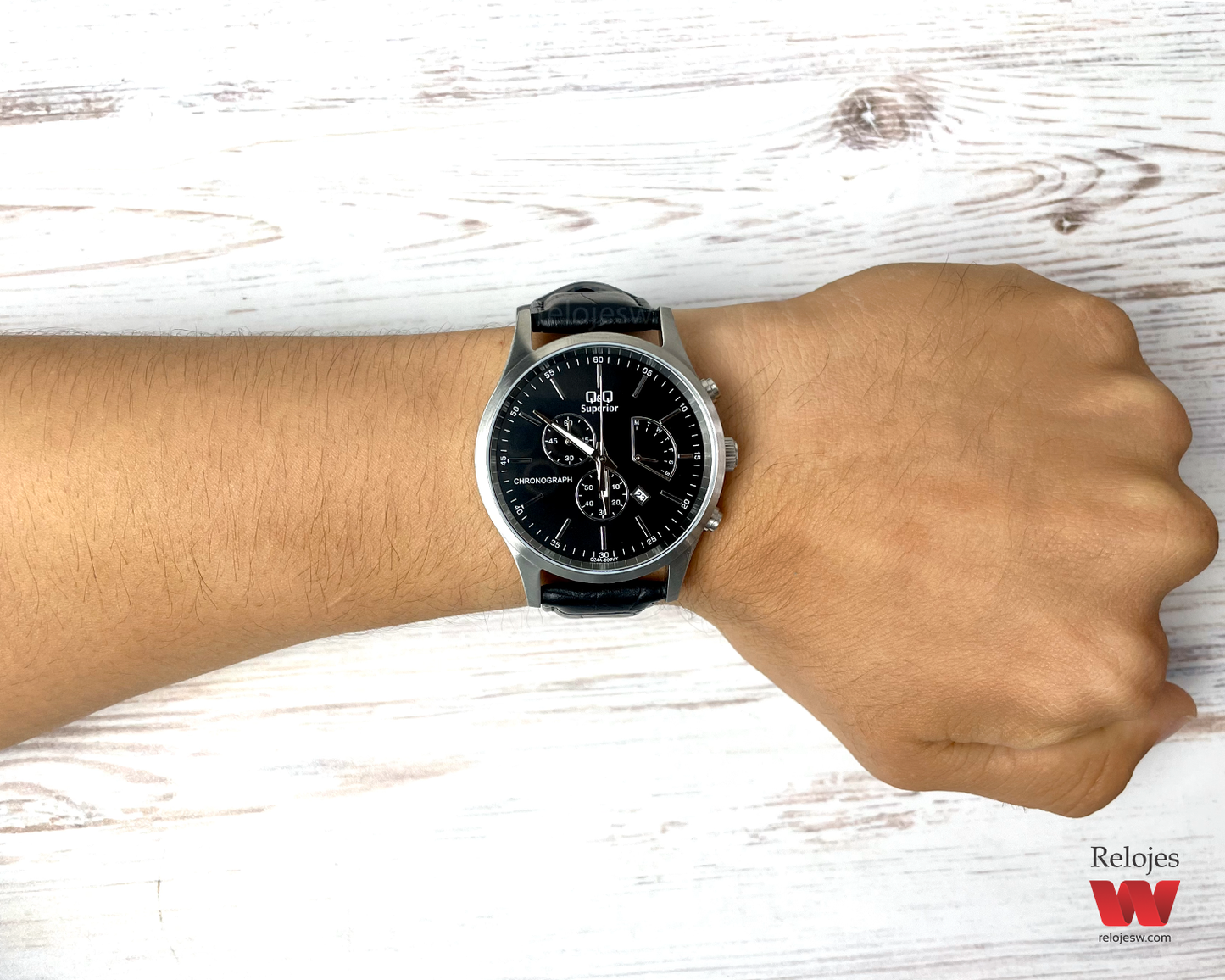 Reloj Q&Q Superior Hombre Negro Plateado C24A009Y