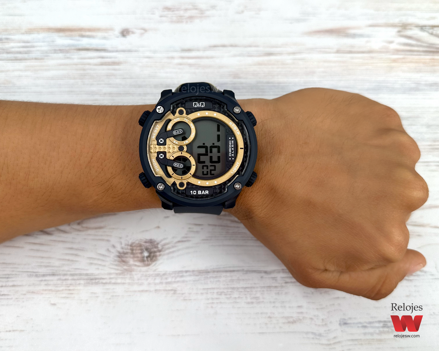 Reloj Q&Q Hombre Azul Dorado G16A503Y