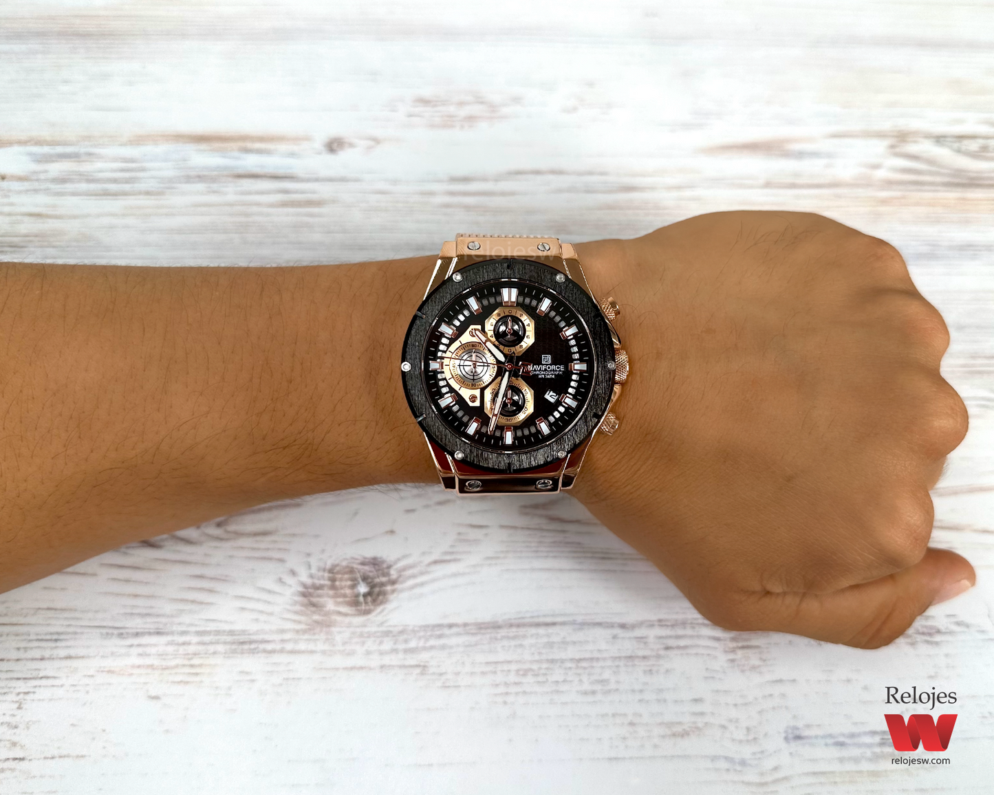 Reloj Naviforce Hombre NF8027S Oro Rosa Negro