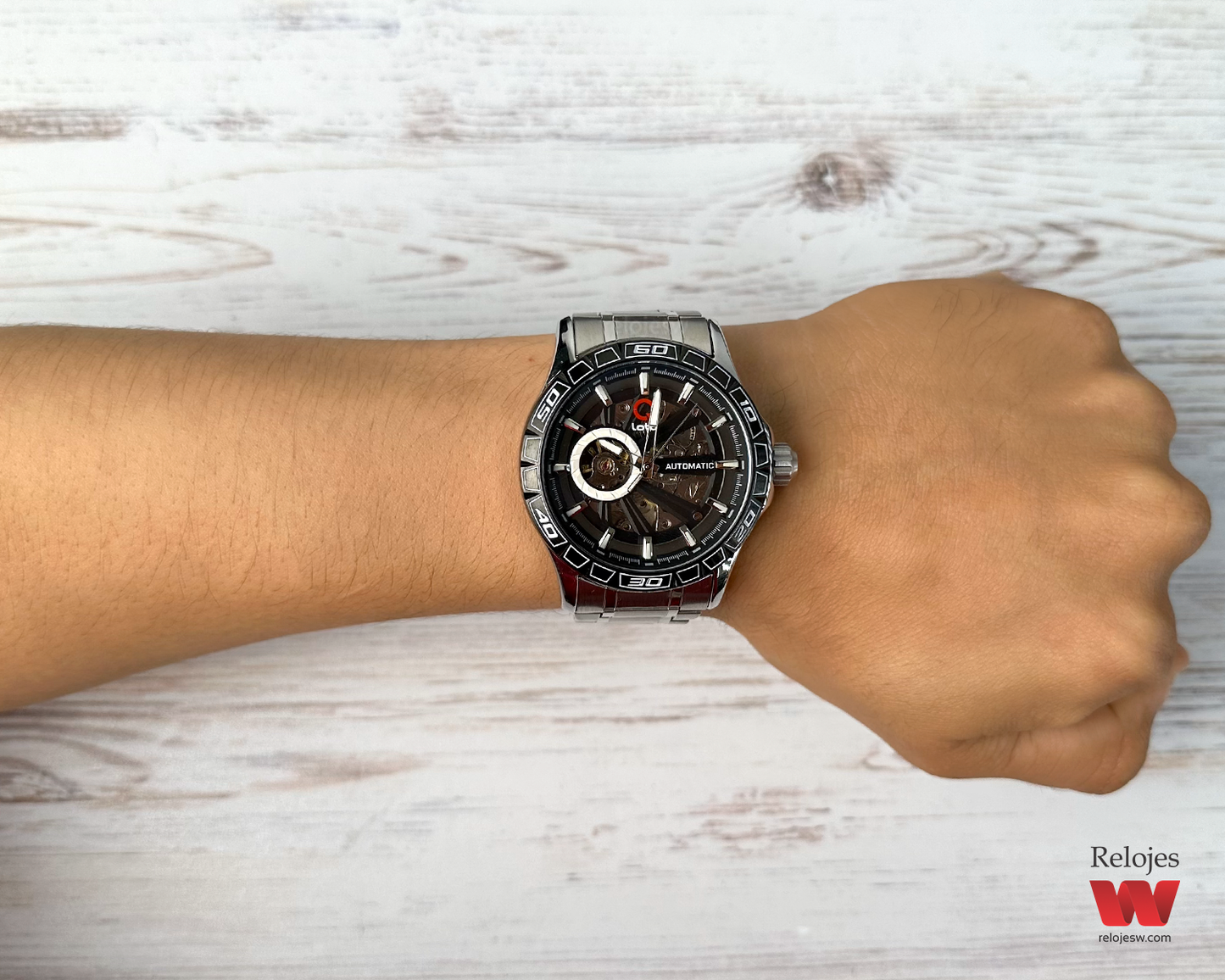 Reloj Loto Hombre Plateado Negro LT-2501M-PLNE