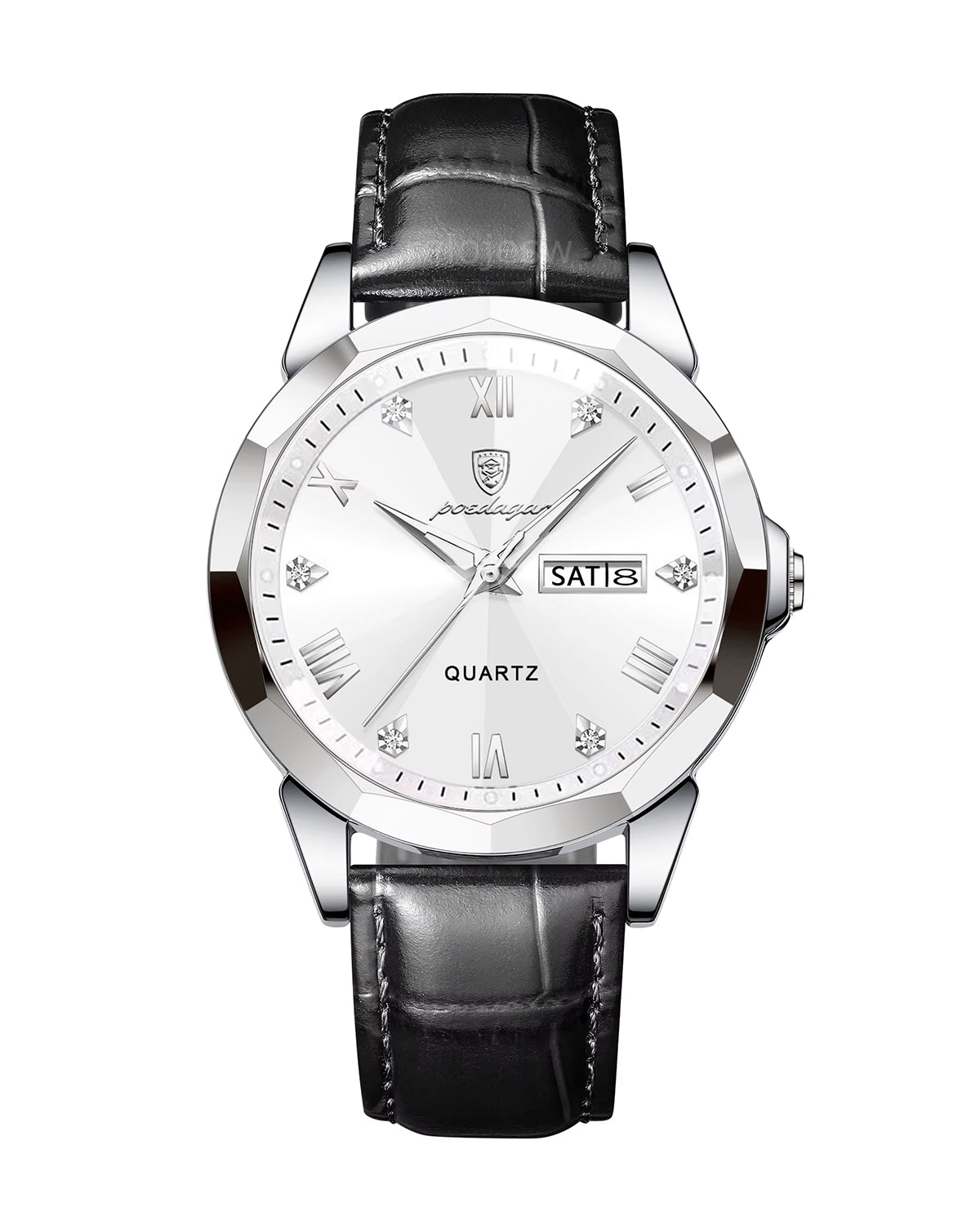 Reloj Poedagar Hombre Negro Plateado PG-810-NEPL