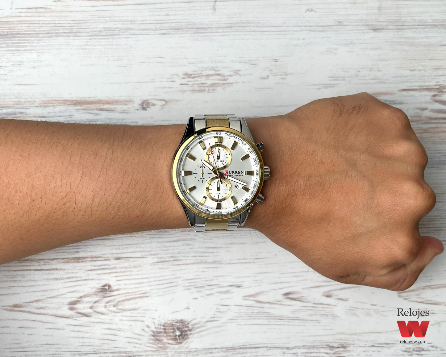 Reloj Curren Hombre Plateado y Dorado CU8445-BIBL