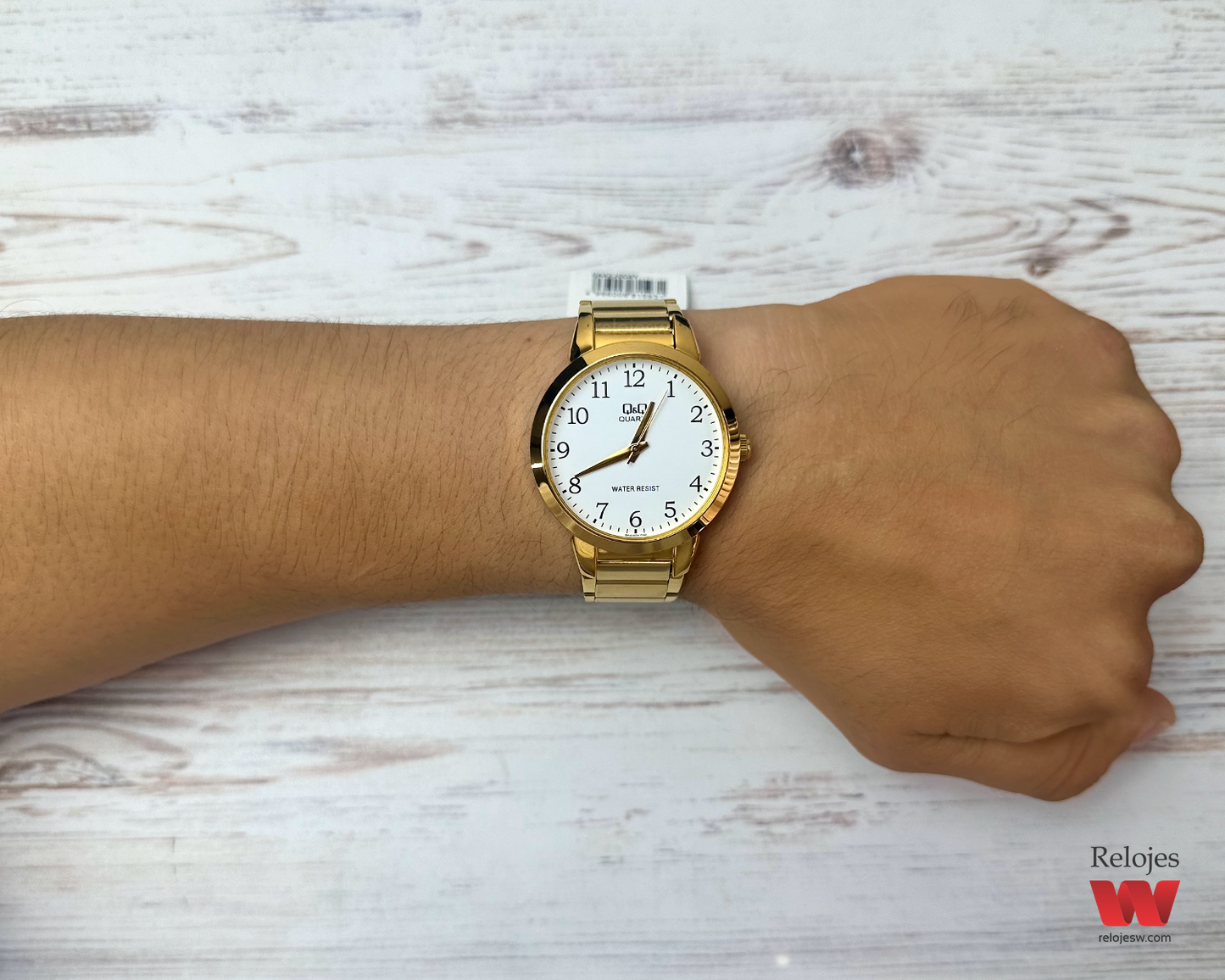 Reloj Q&Q Hombre Dorado Blanco QA42J004Y