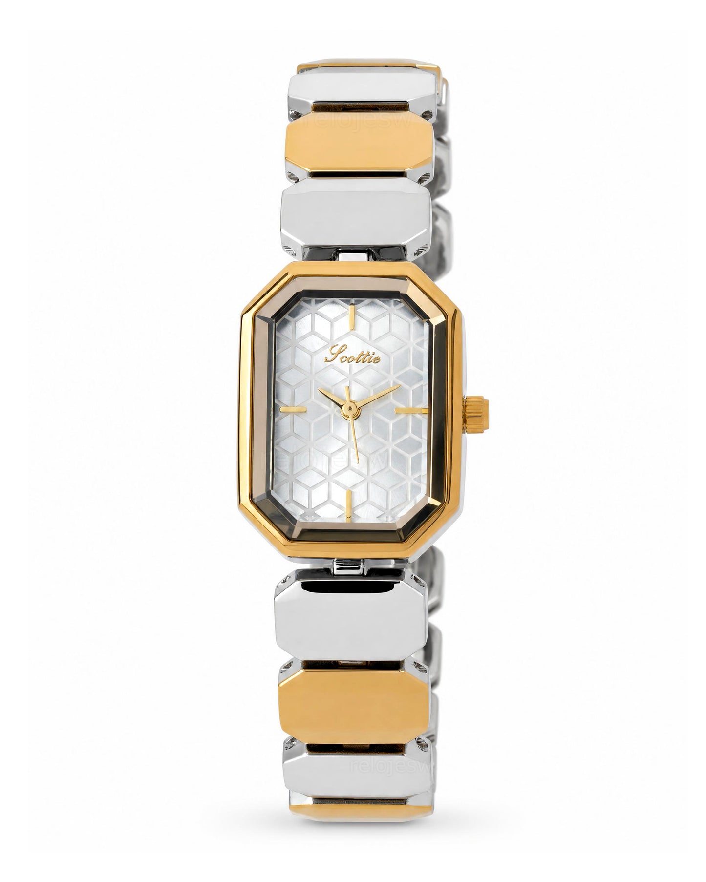 Reloj Scottie Mujer Original Plateado y Dorado 9610C-BIPL