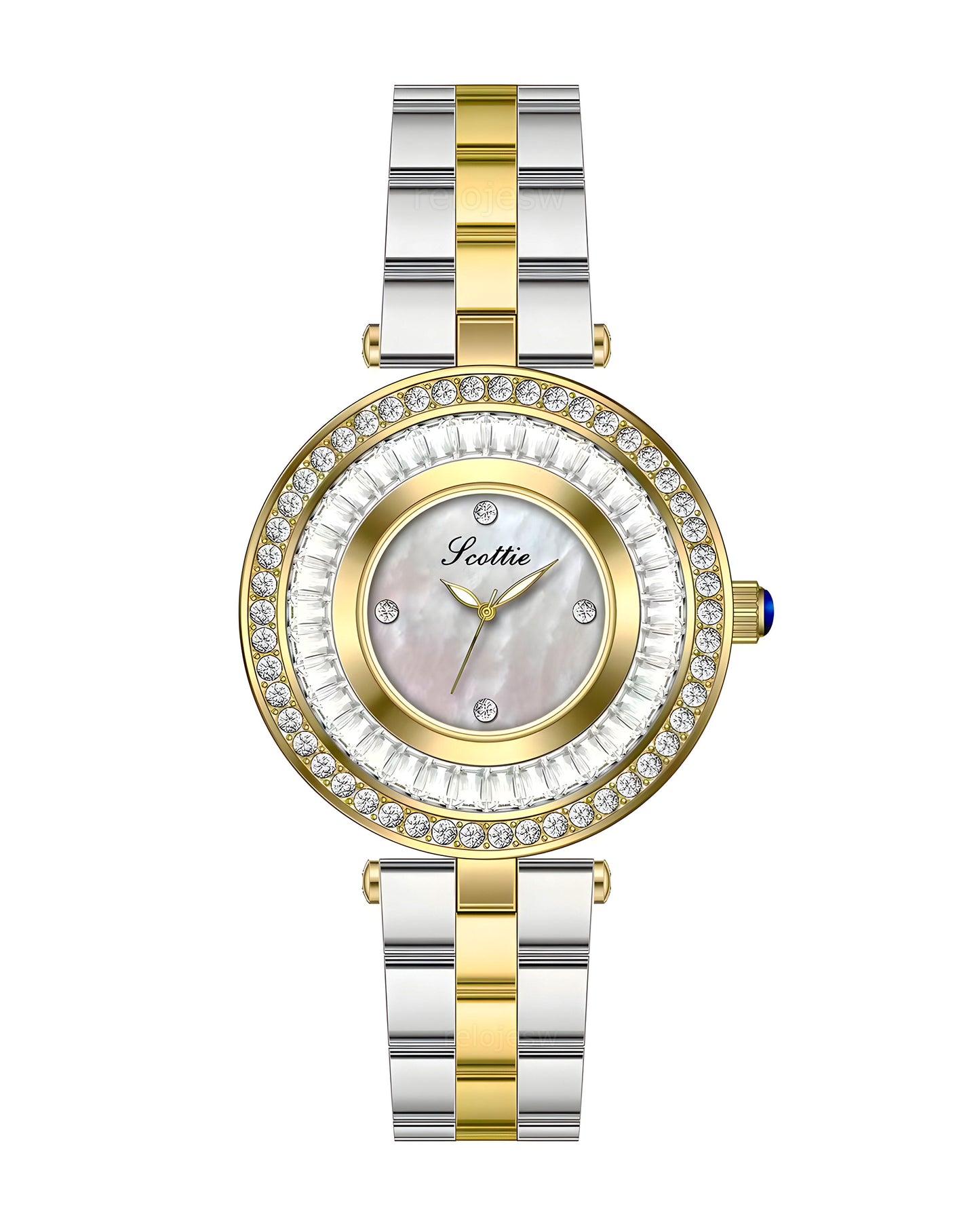 Reloj Scottie Mujer Plateado y Dorado 9635-BIDO