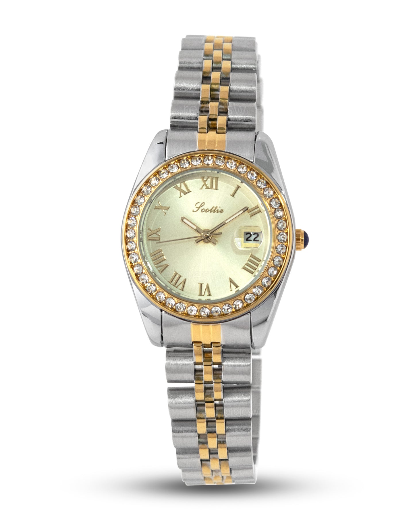 Reloj Scottie Mujer Plateado y Dorado 9739-BIDO
