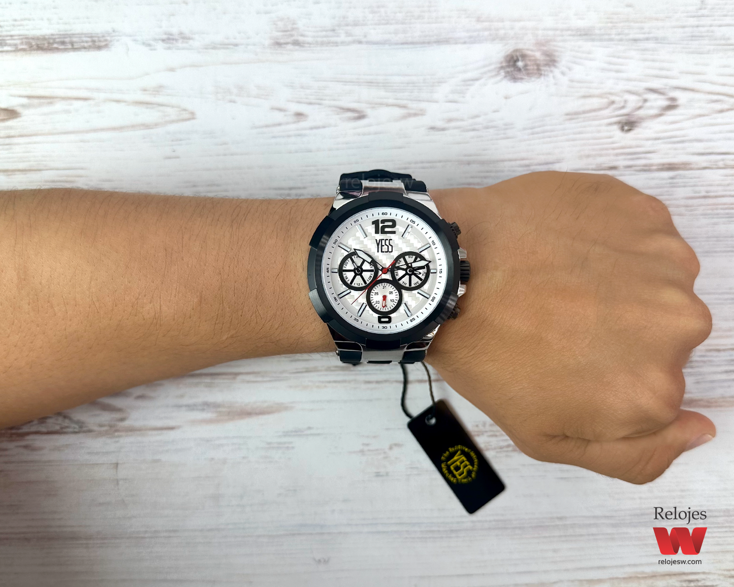 Reloj Yess Hombre Negro Plateado Y23066-2