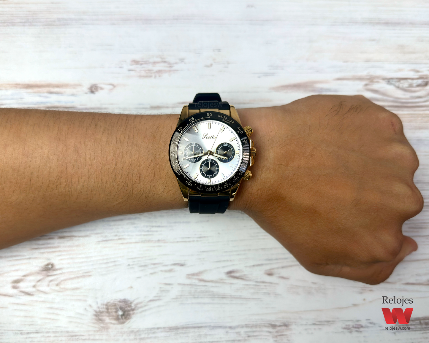 Reloj Scottie Unisex Negro Dorado 3055-NEDO