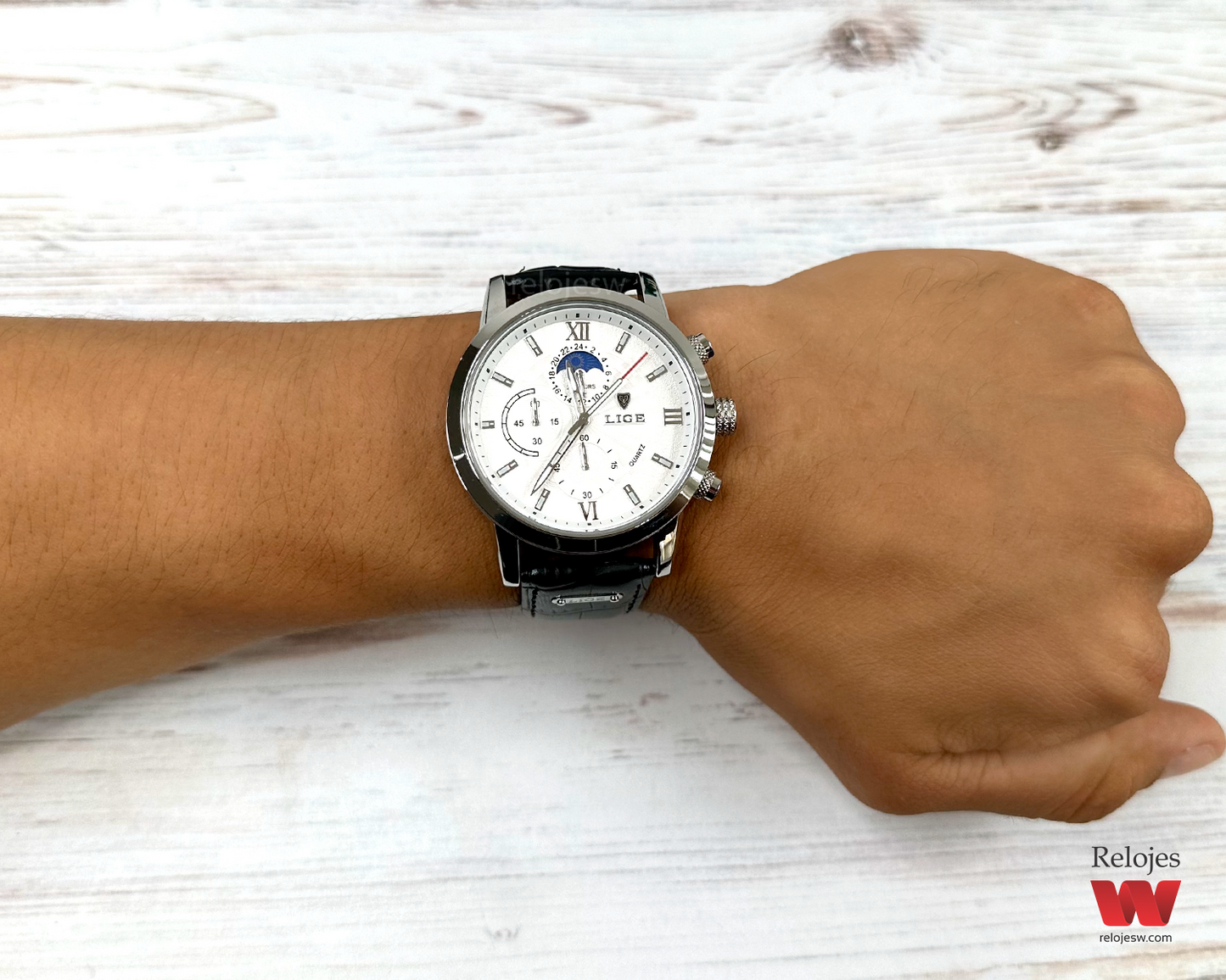 Reloj Lige Hombre LG8932 Negro Plateado