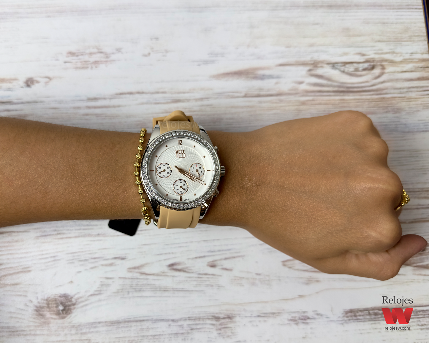 Reloj Yess Mujer Nude Plateado SMT-230425-CFPL
