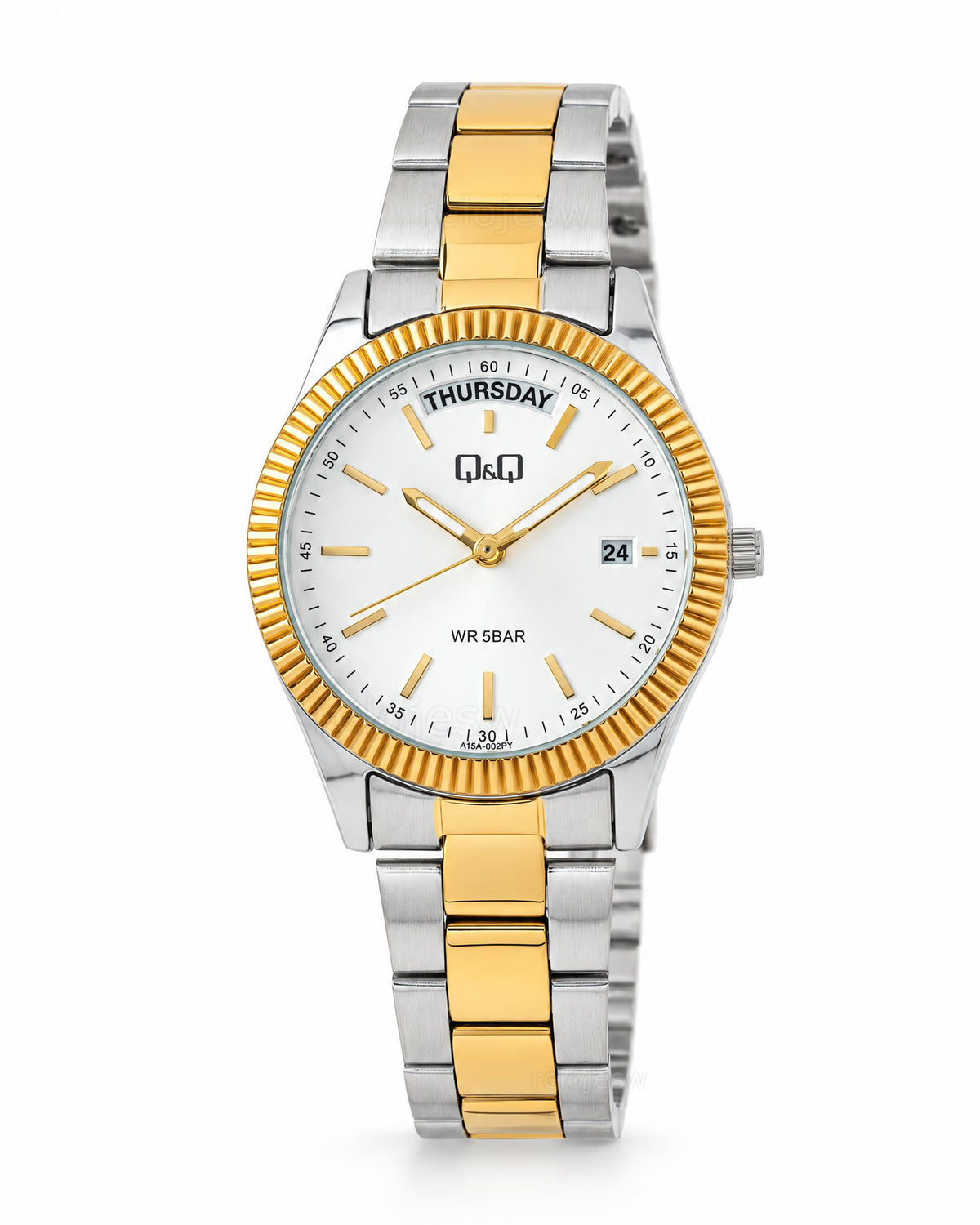 Reloj Q&Q Mujer Original Plateado y Dorado A15A002Y
