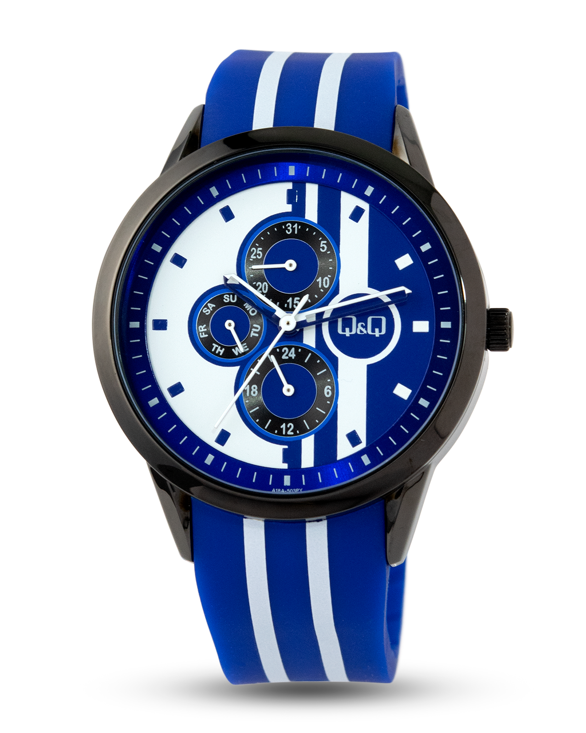 Reloj Q&Q Hombre Azul Negro A18A503Y