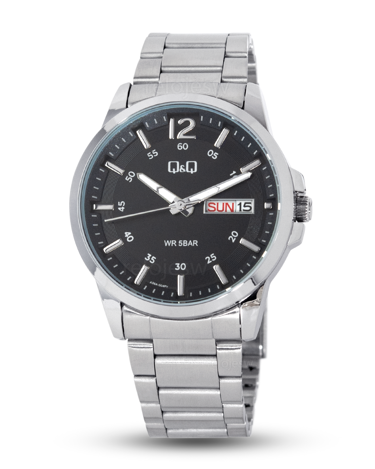 Reloj Q&Q Hombre Plateado Negro A36A004Y