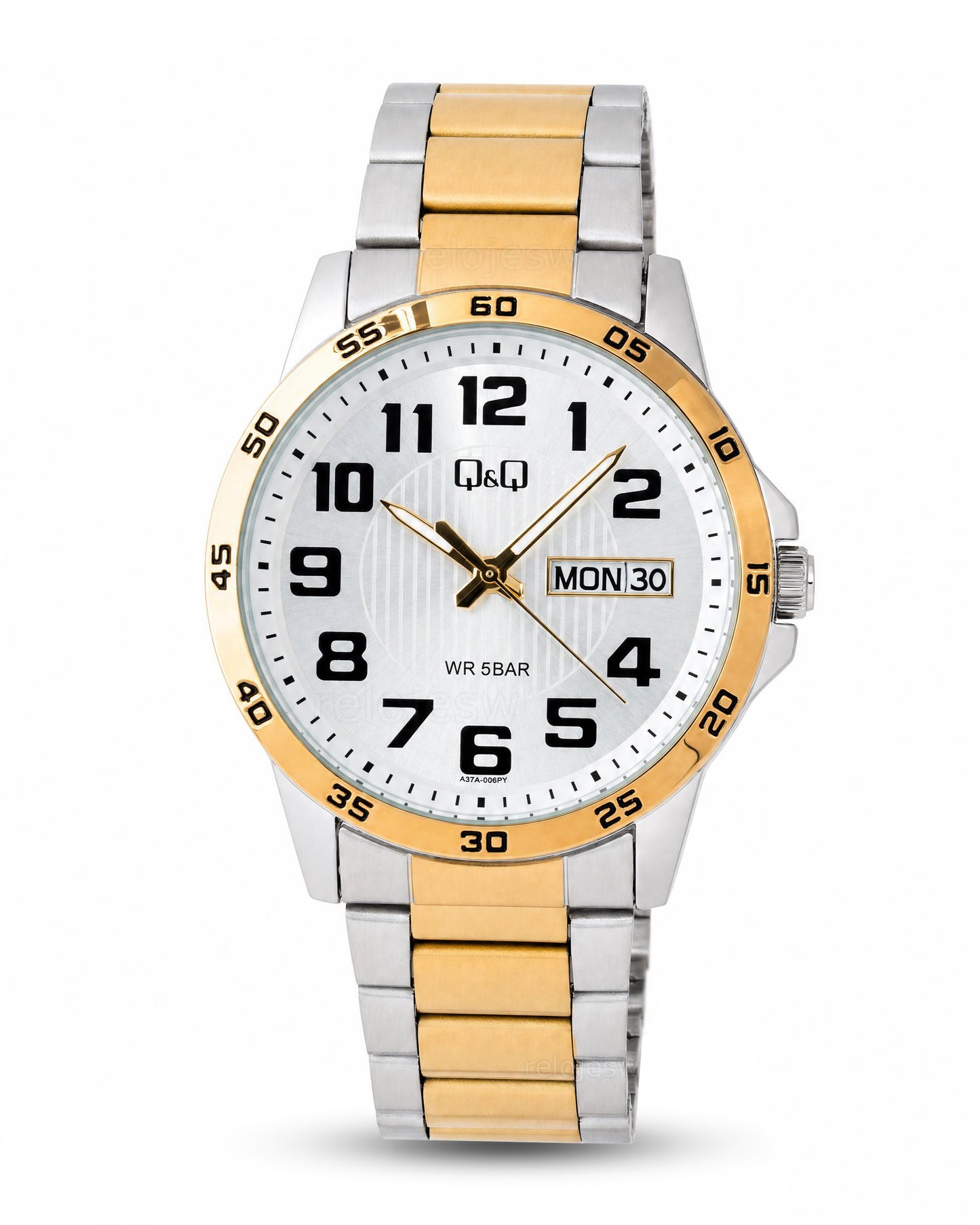Reloj Q&Q Hombre Original Plateado y Dorado A37A005Y