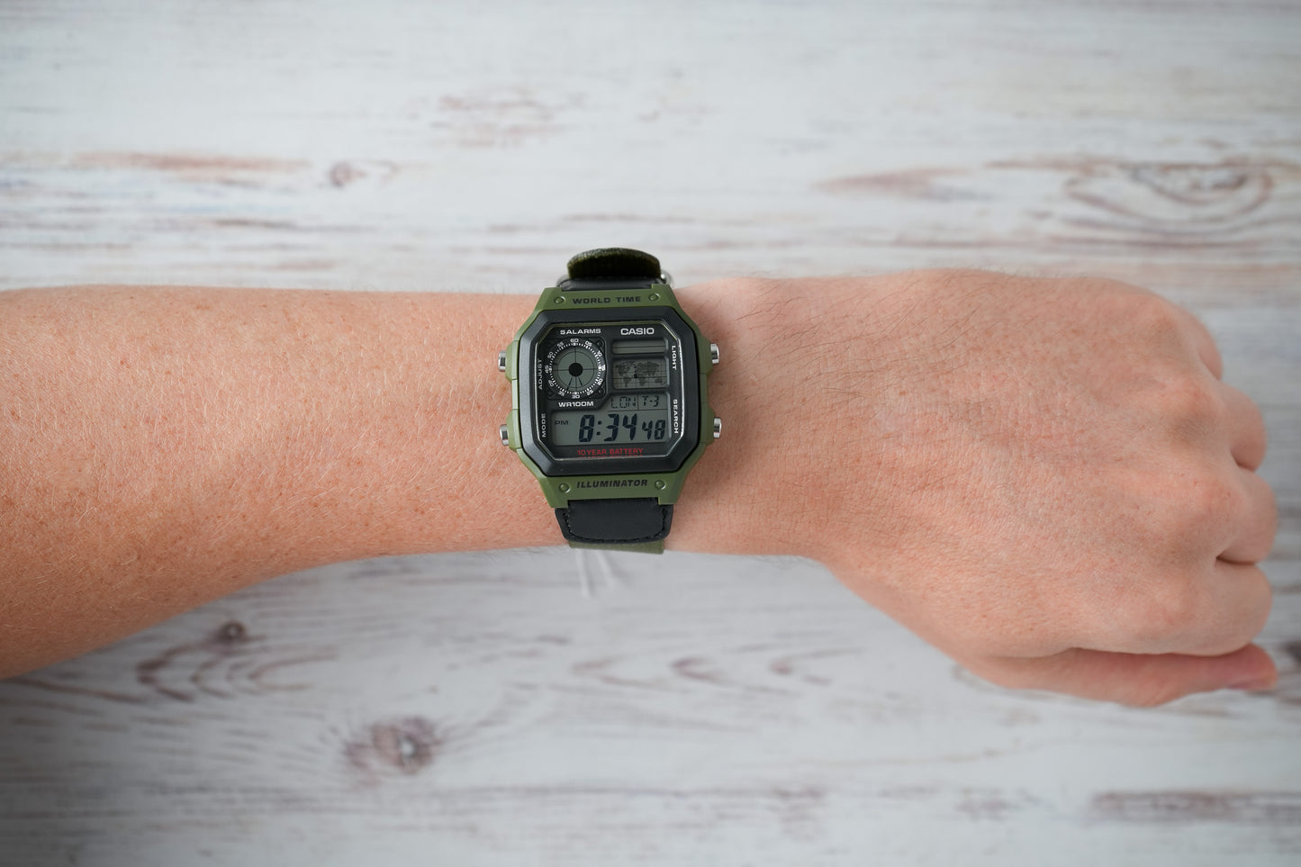 Reloj Casio Hombre Original Verde AE-1200WHB-3BV