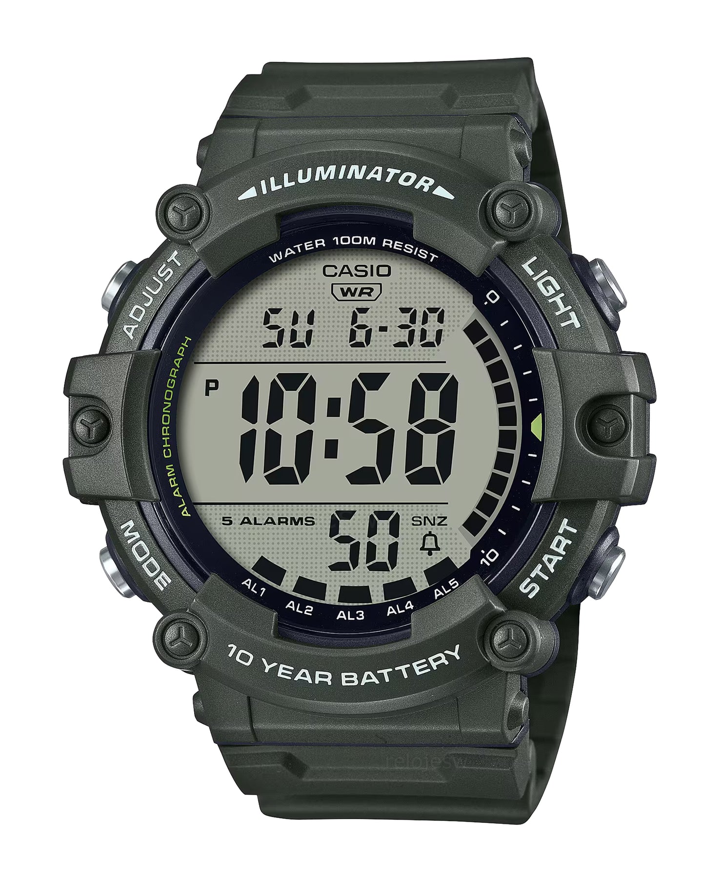 Reloj Casio Hombre Original Verde AE-1500WHX-3AV