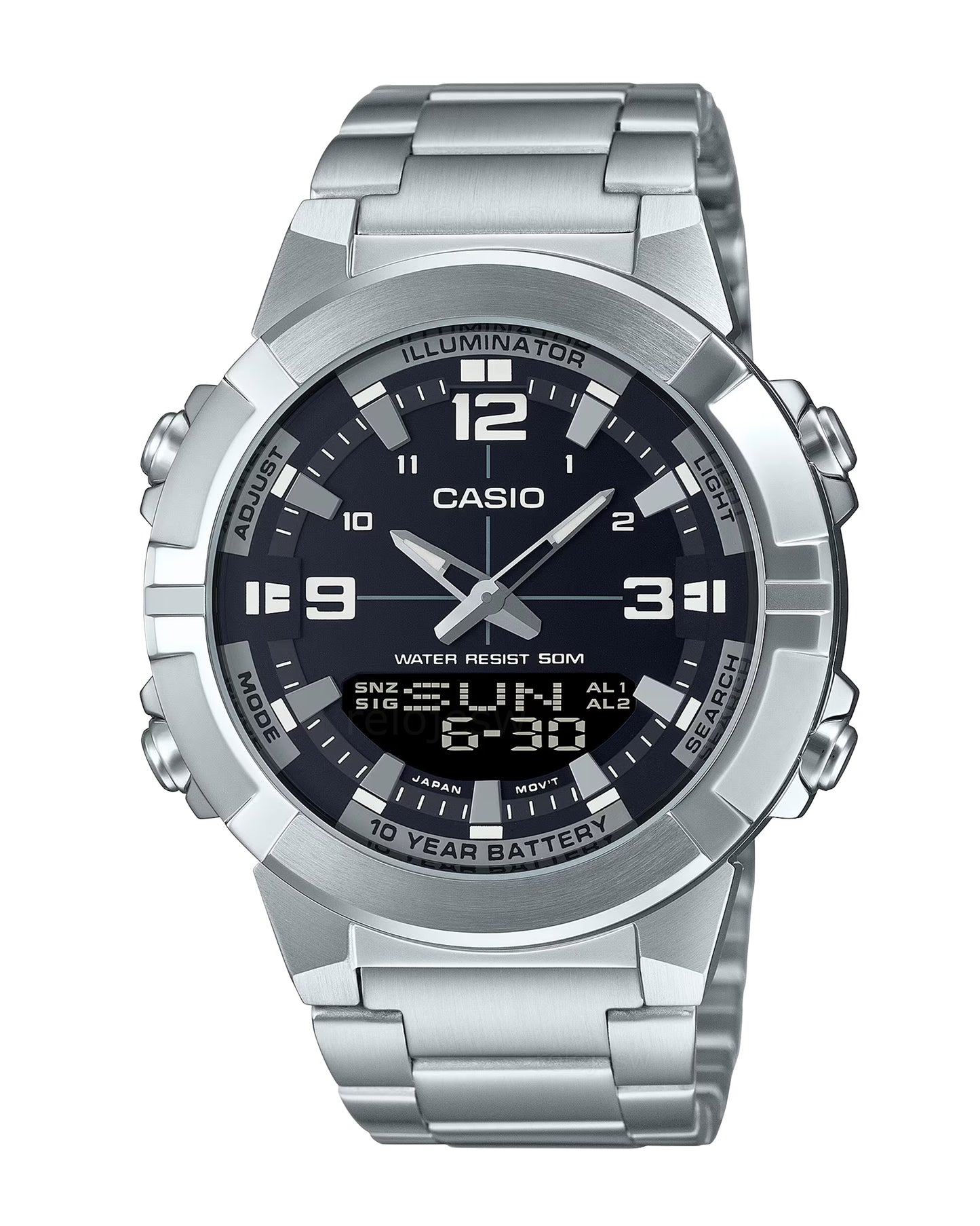 Reloj Casio Hombre Original Plateado AMW-870D-1AV