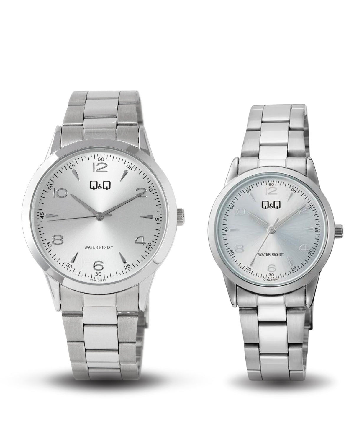 Reloj Q&Q Pareja Plateado C10A043Y-C11A027Y