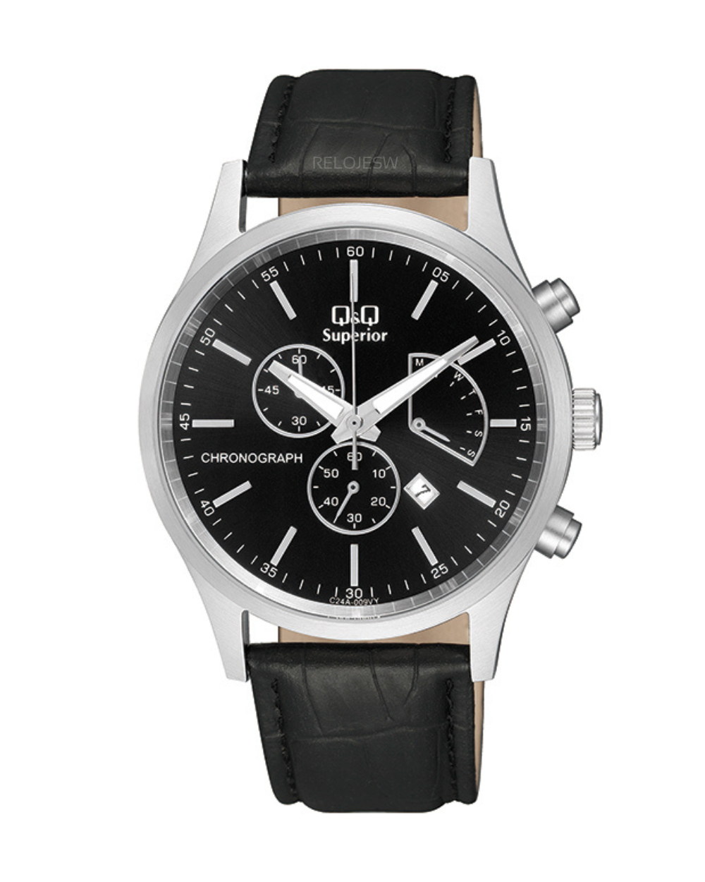 Reloj Q&Q Superior Hombre Negro Plateado C24A009Y