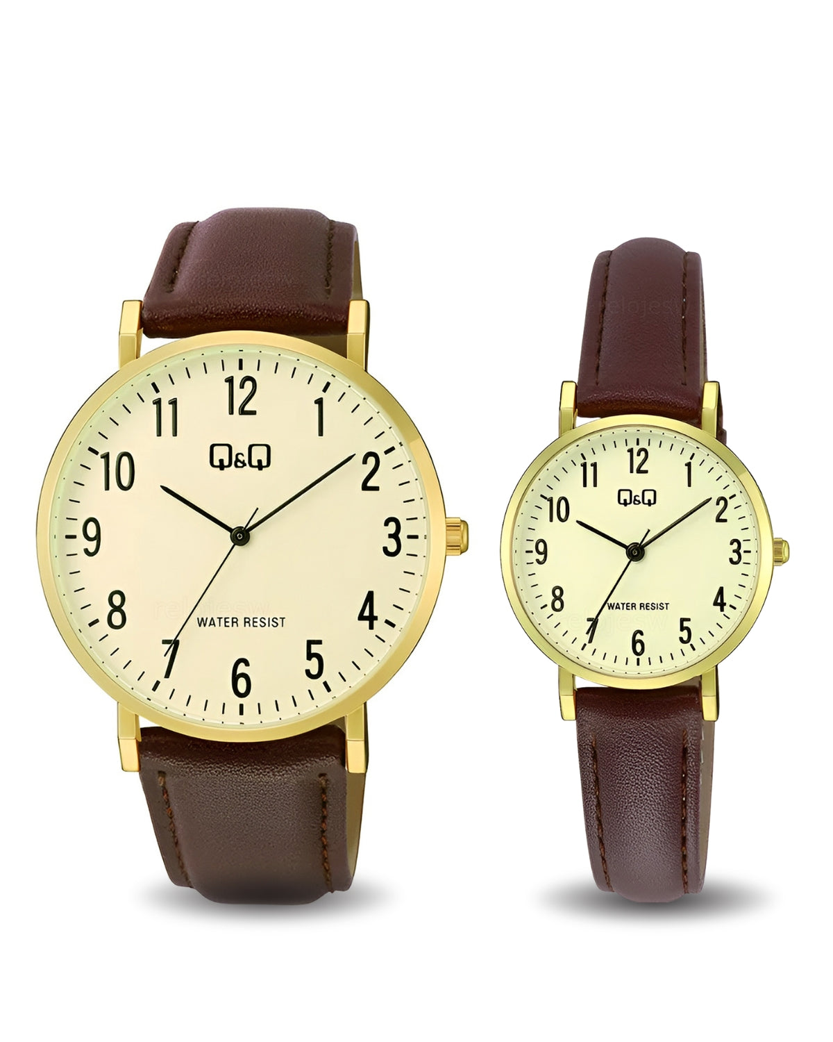 Relojes Q&Q Pareja Plateado Dorado C43A004Y-C66A001Y