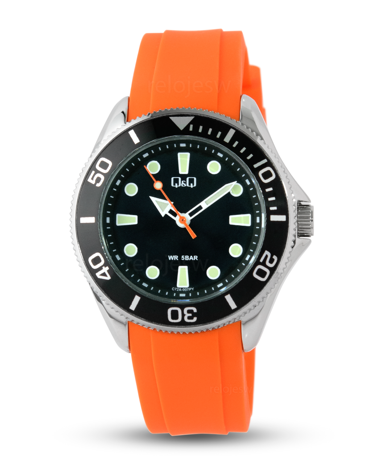 Reloj Q&Q Hombre Naranja Plateado C72A007Y