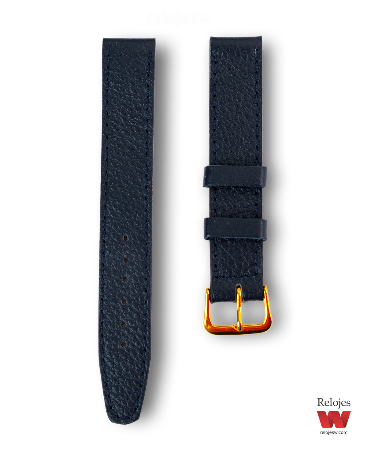 Correa para Reloj en Cuero Genuino Corrugado Azul CROC-AZ
