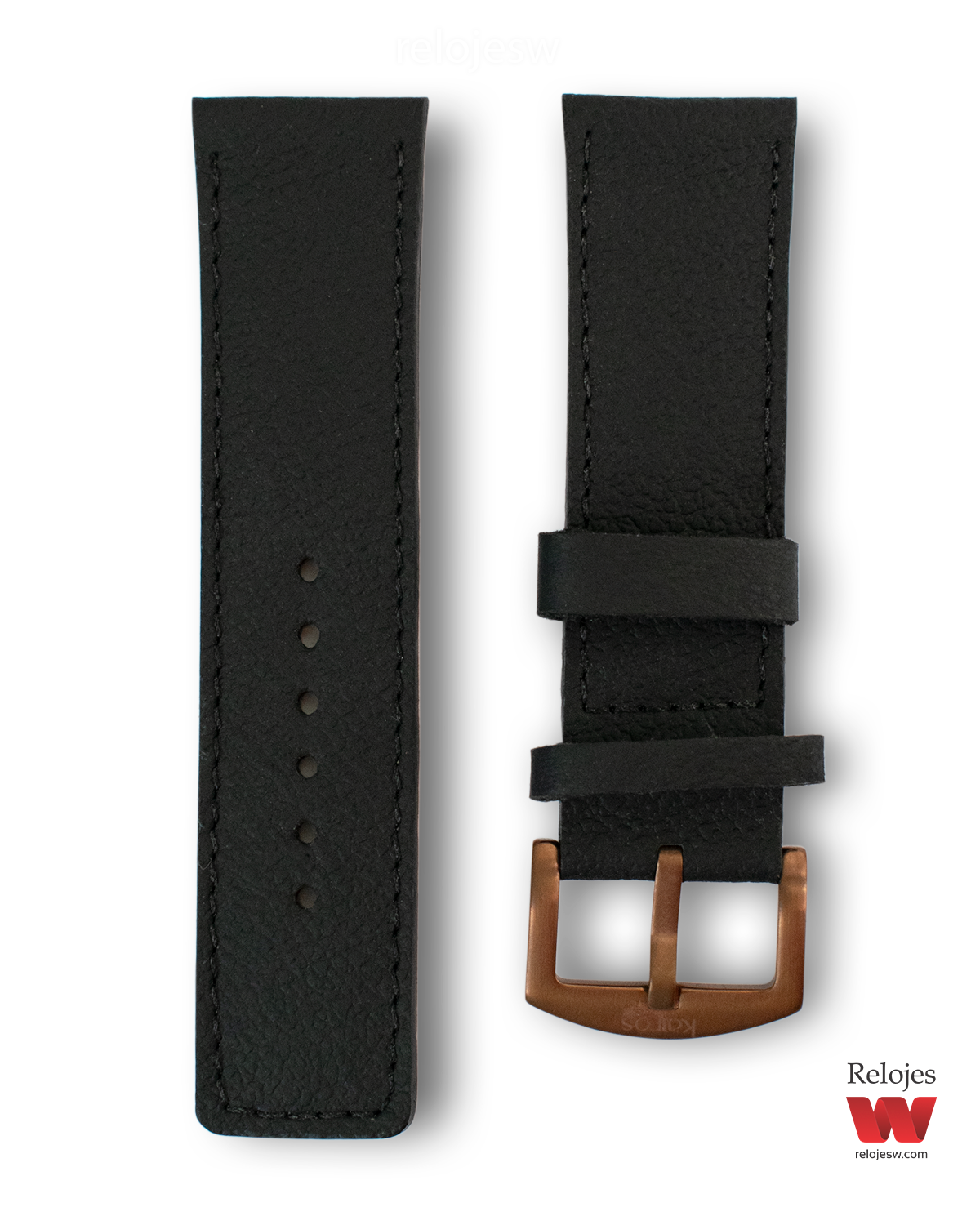 Correa para Reloj en Cuero Genuino Negro CRO-NE