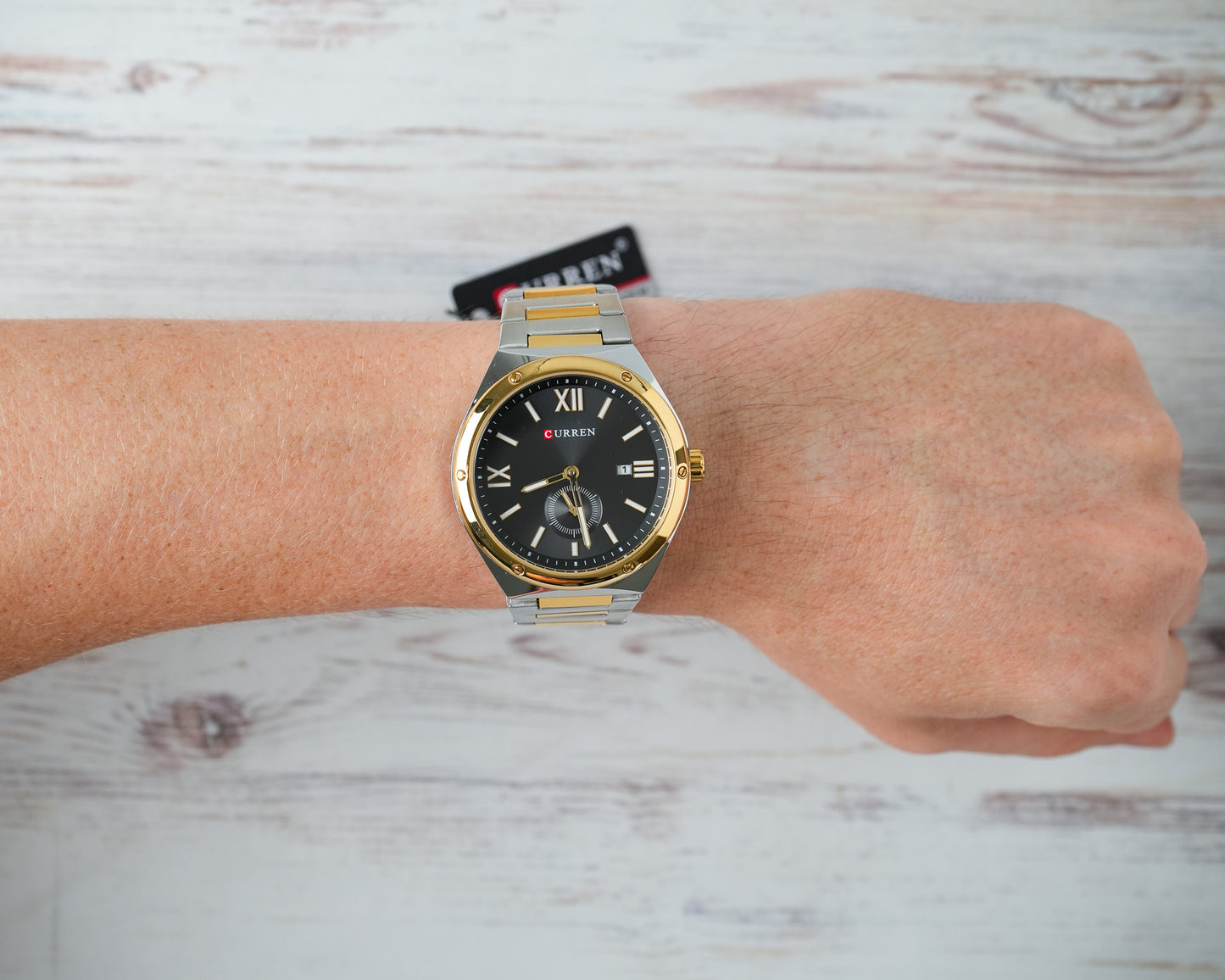 Reloj Curren Hombre Original Plateado y Dorado CU8471-BINE