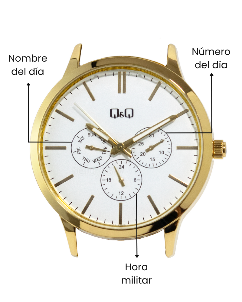 Reloj Q&Q Hombre Dorado A01A005Y