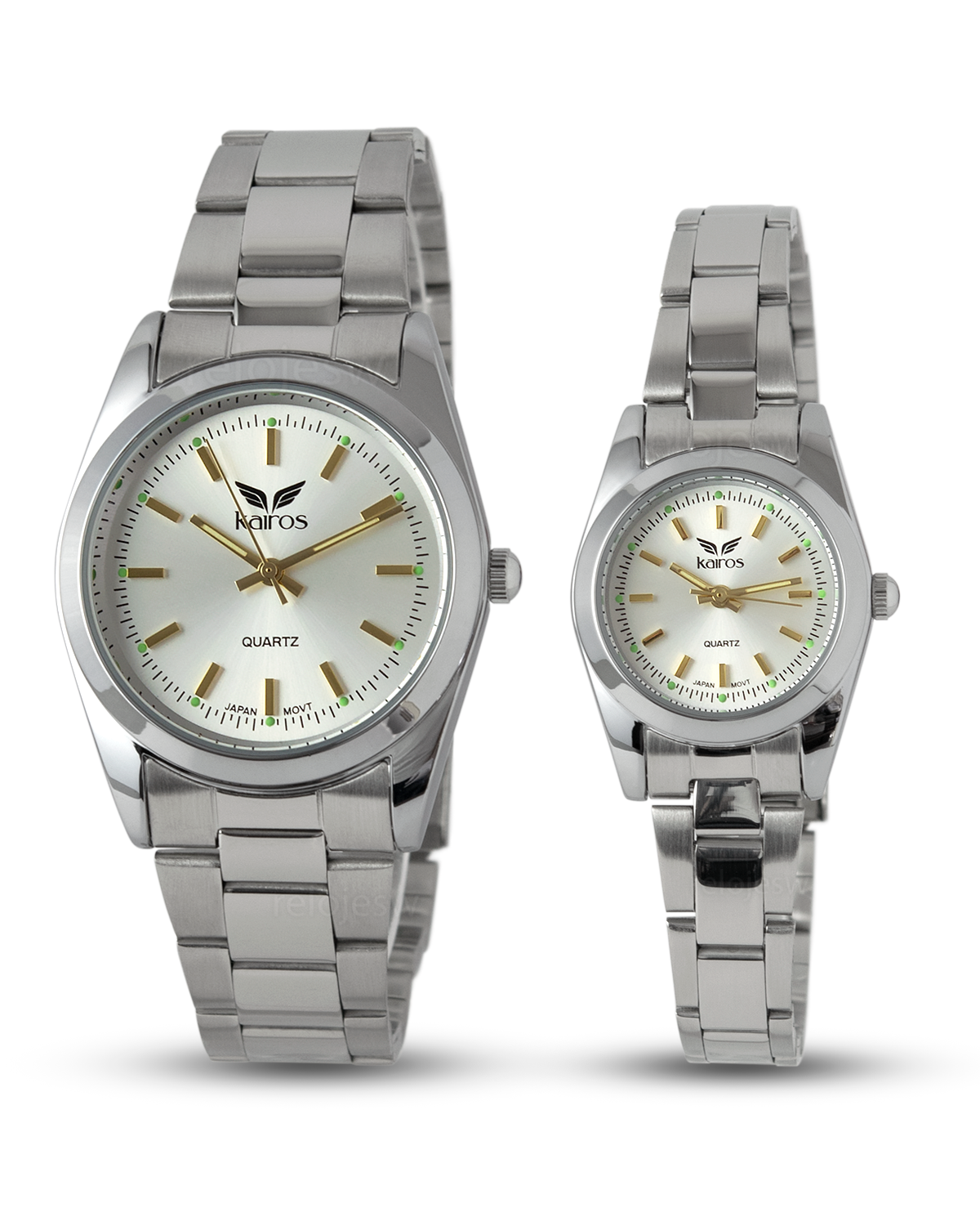Reloj Kairos Pareja Plateado KL422M-KL422L-PLPL