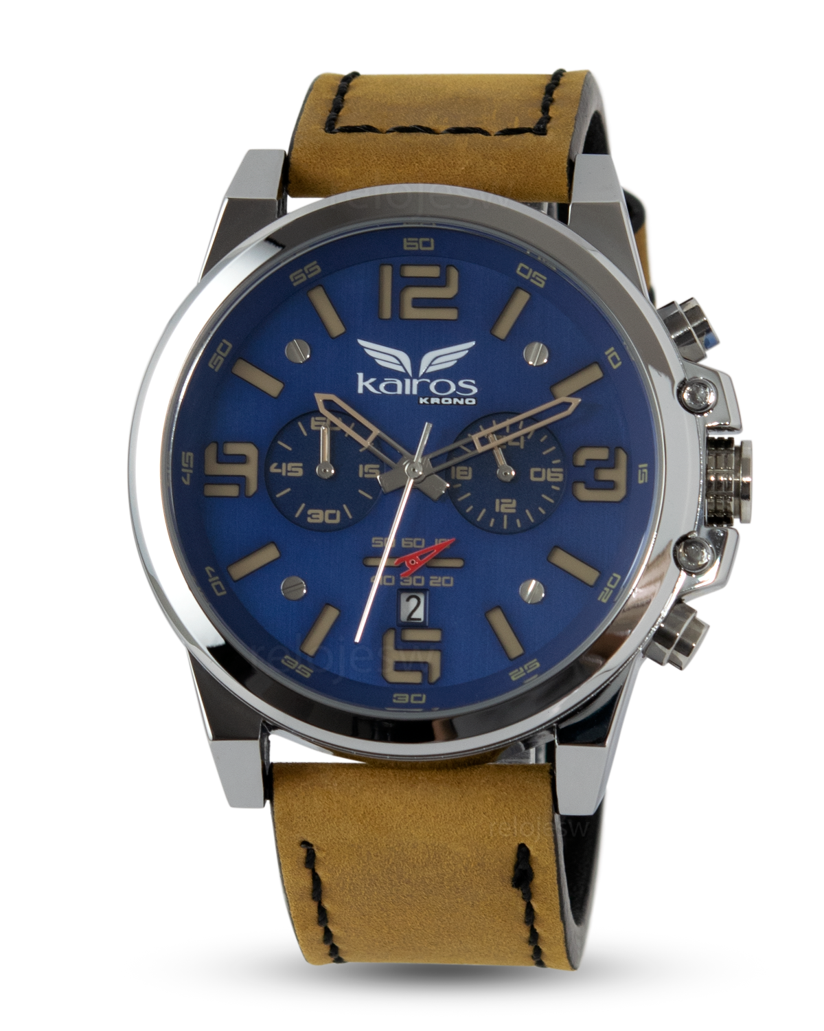 Reloj Kairos Hombre Café Plateado KR8314-3