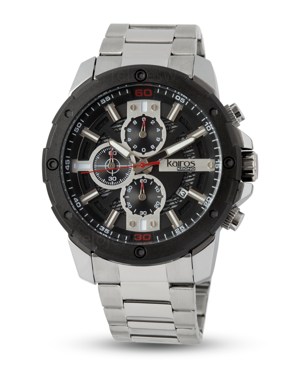 Reloj Kairos Hombre Plateado Negro KR8336-5