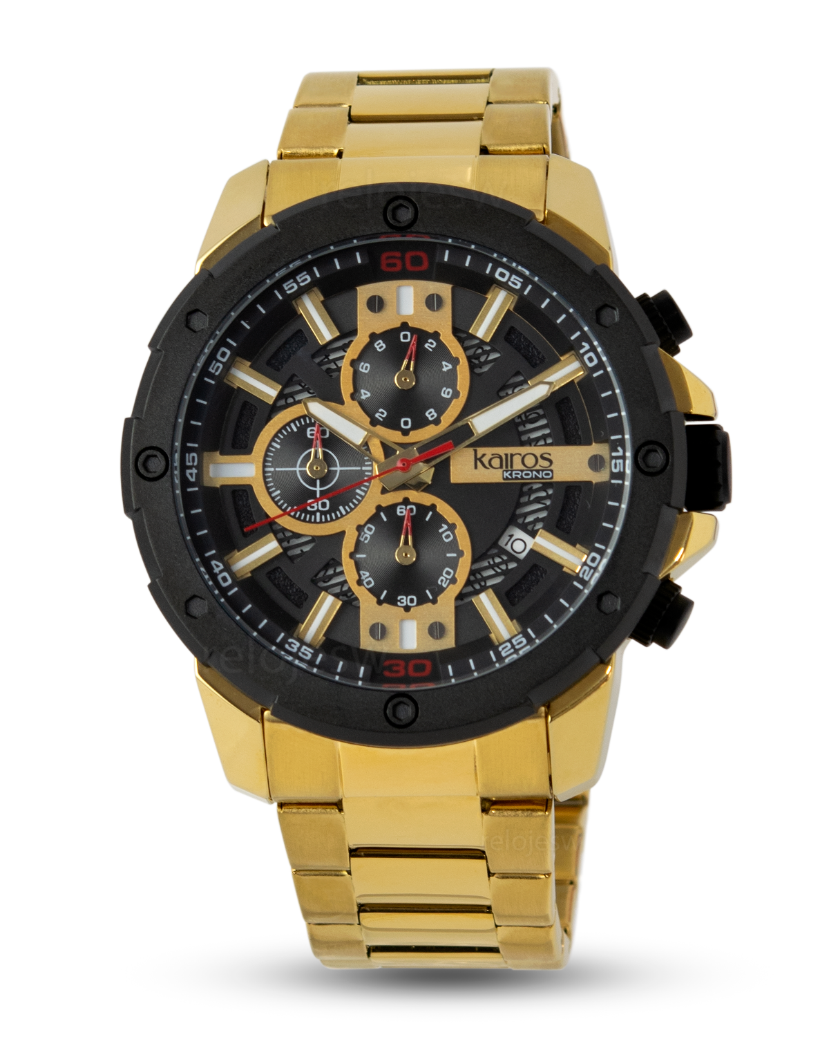 Reloj Kairos Hombre Dorado Negro KR8336-7