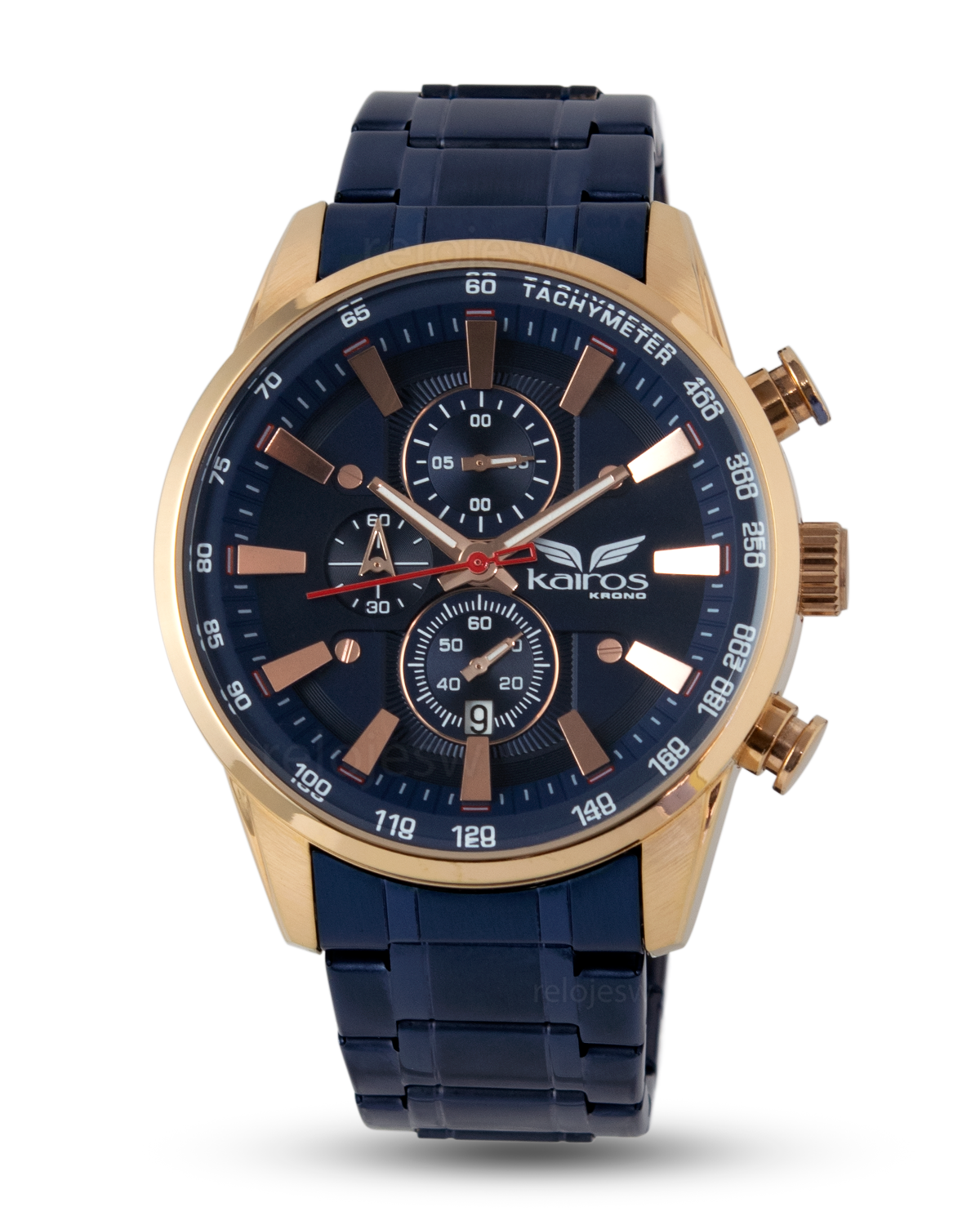 Reloj Kairos Hombre Azul Oro Rosa KR8351-3