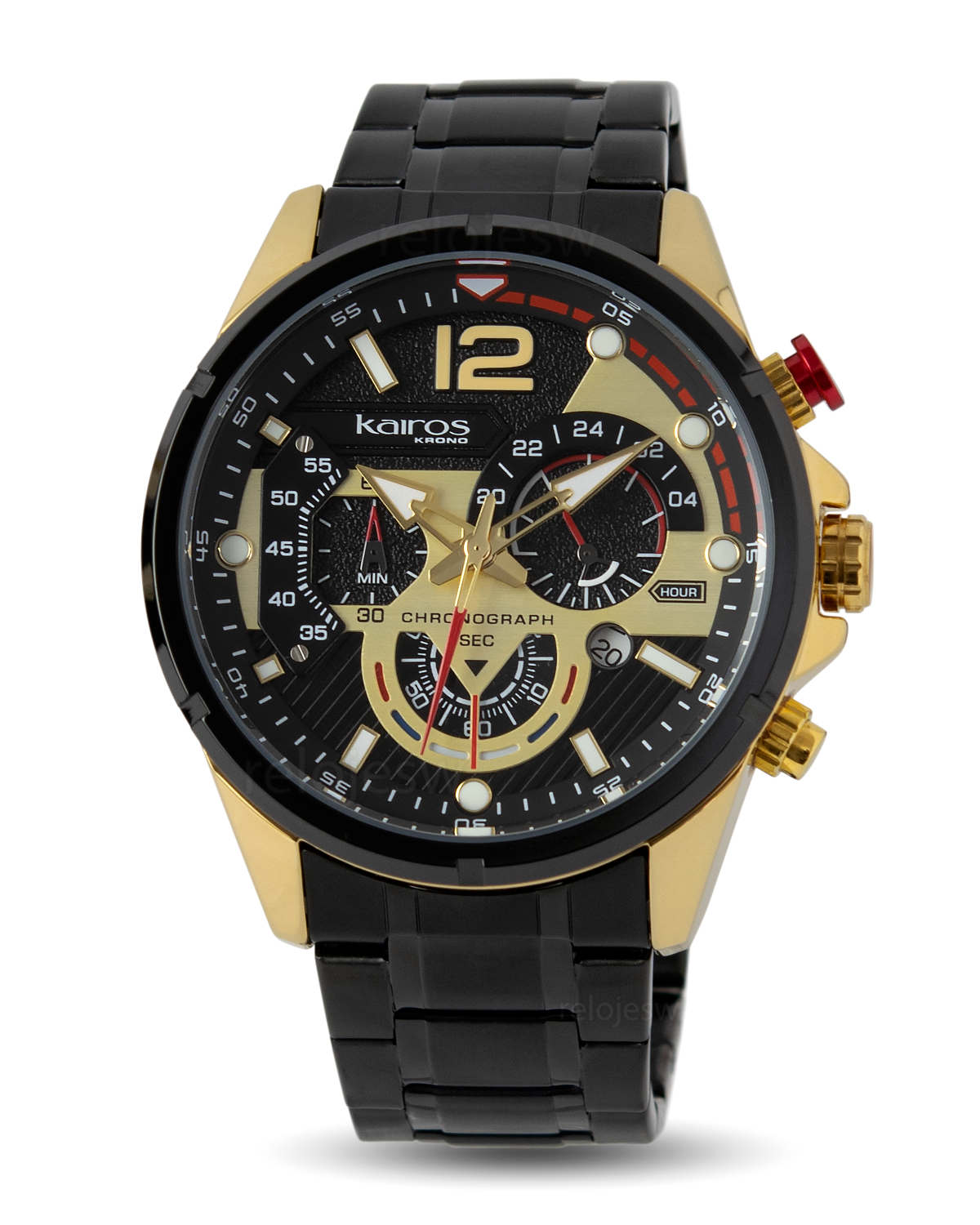 Reloj Kairos Hombre Negro Dorado KR8395-2