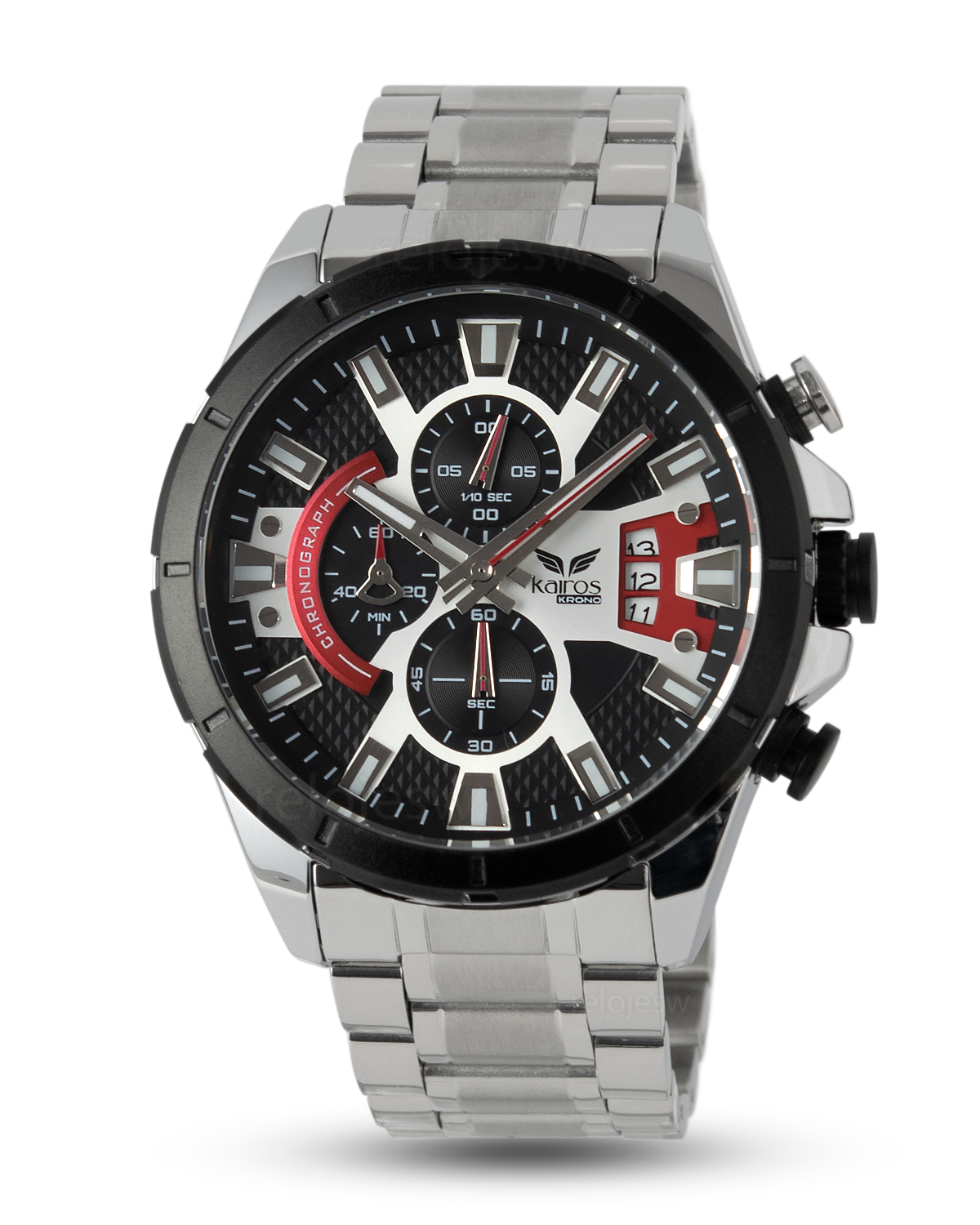 Reloj Kairos Hombre Plateado Negro KR8401-5