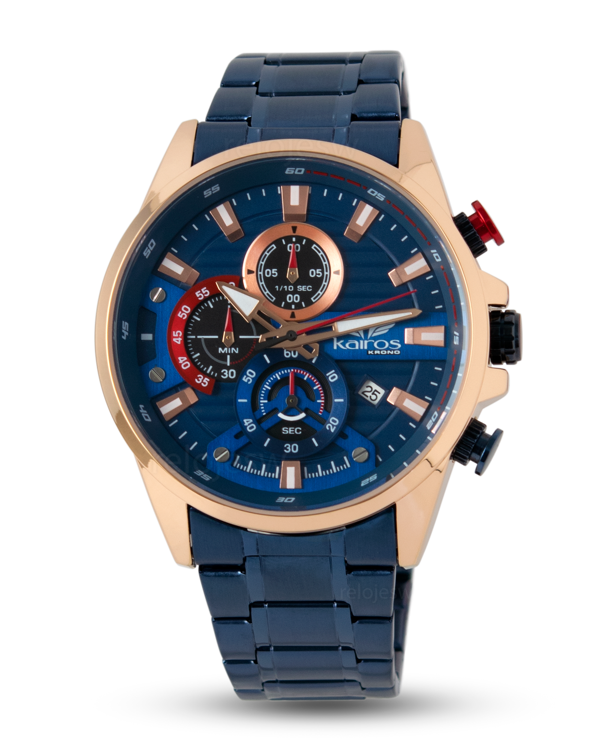 Reloj Kairos Hombre Azul Oro Rosa KR8415-3