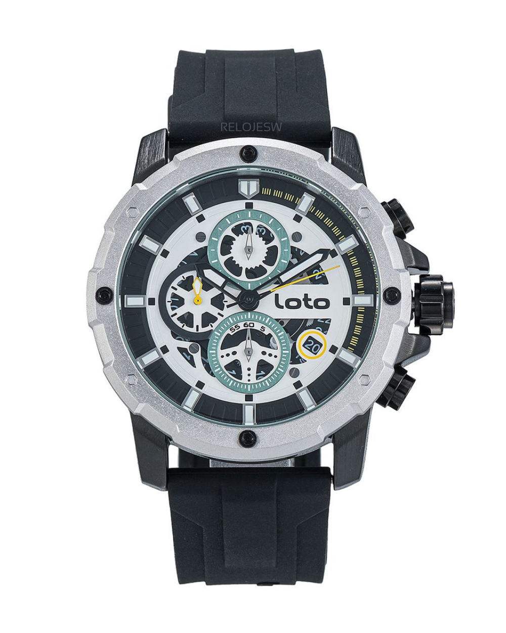 Reloj Loto Hombre Negro Plateado LT 2418 NENE