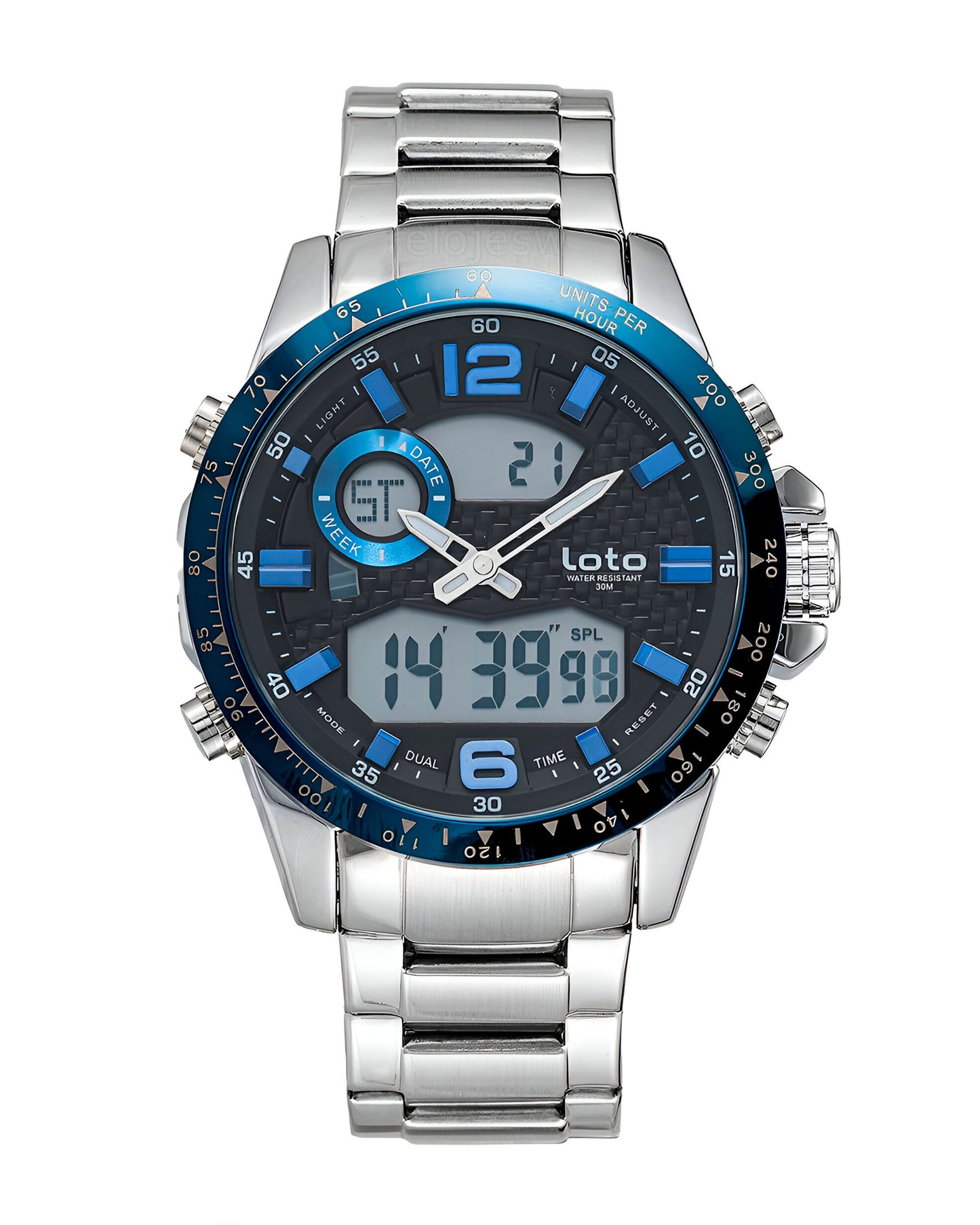 Reloj Loto Hombre Plateado Azul LT-2421-PLAZ