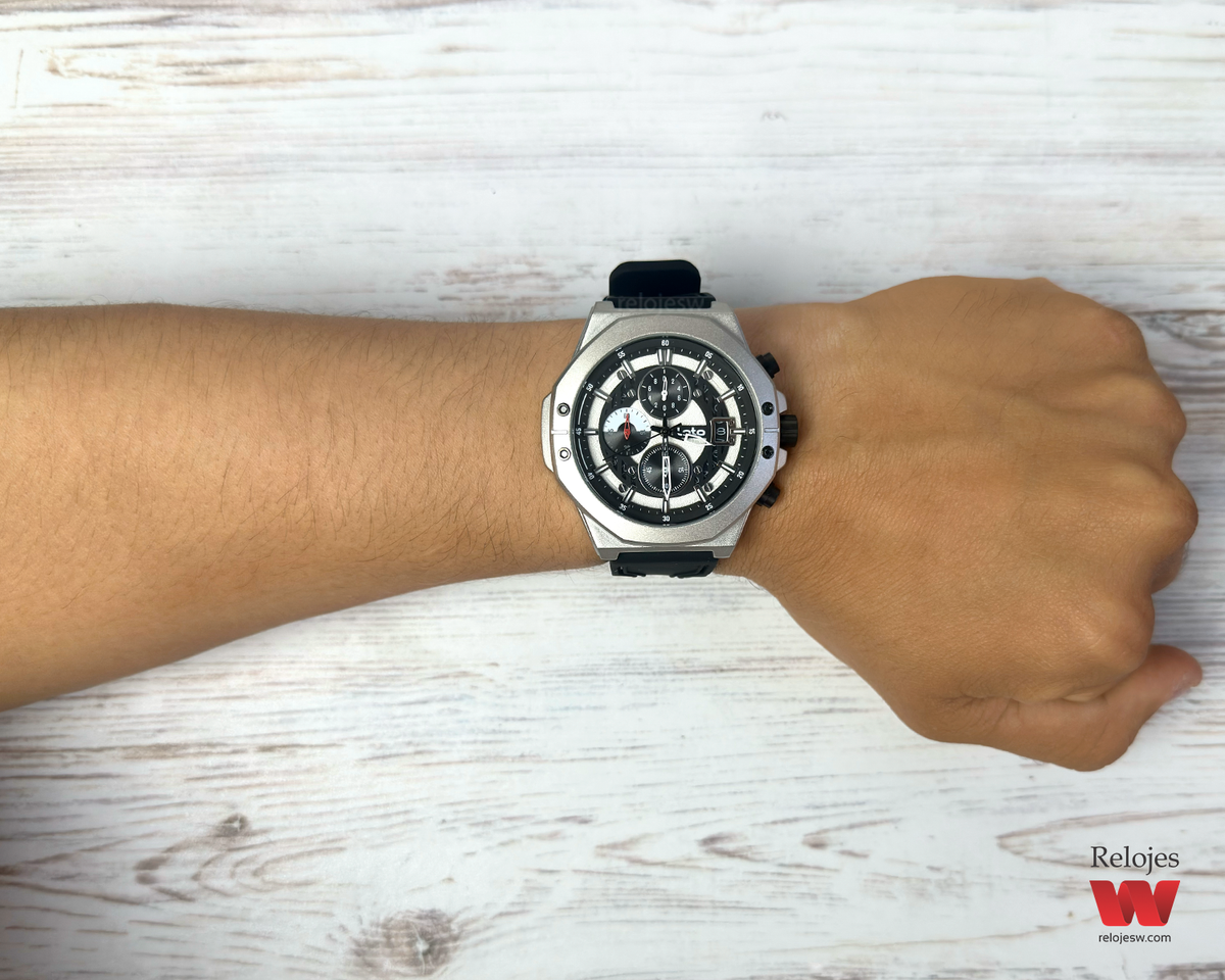 Reloj Loto Hombre Negro Plateado LT-2425-NEPL