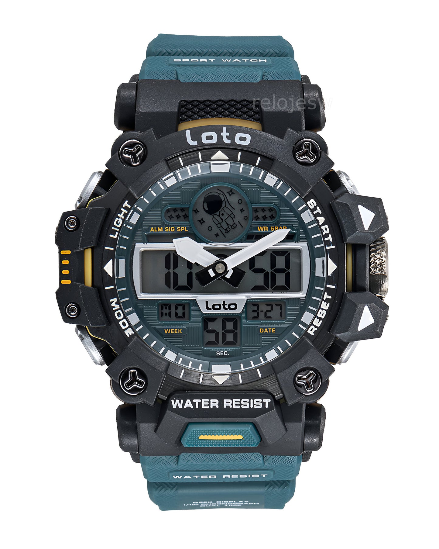Reloj Loto Hombre Negro Azul Negro LT-2504-AZNE