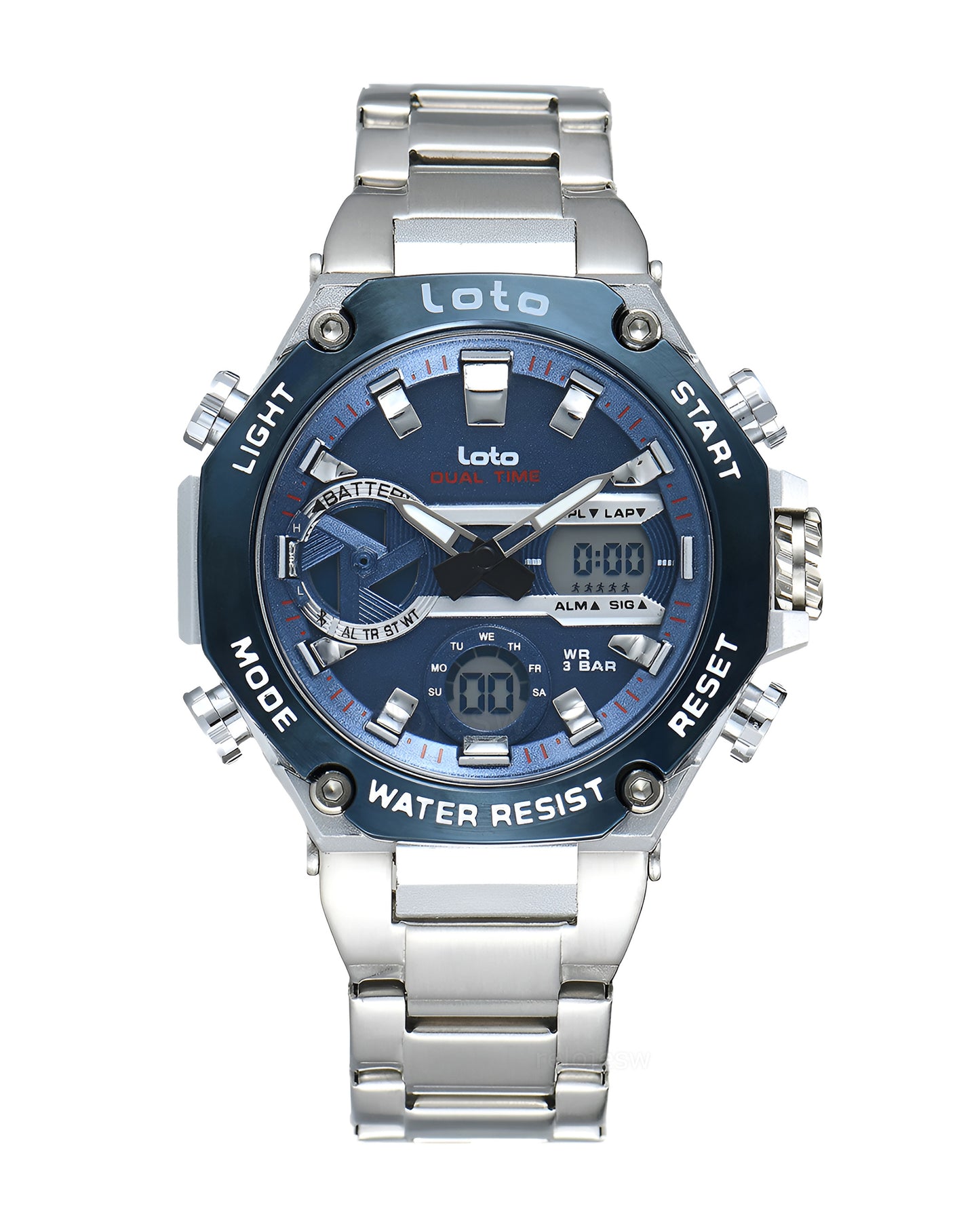 Reloj Loto Hombre Original Plateado LT-2580-PLAZ
