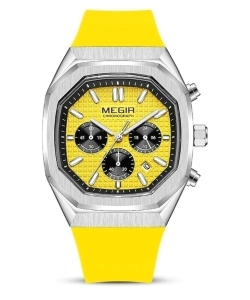 Reloj Megir Hombre Amarillo Plateado M2215S-AMPL