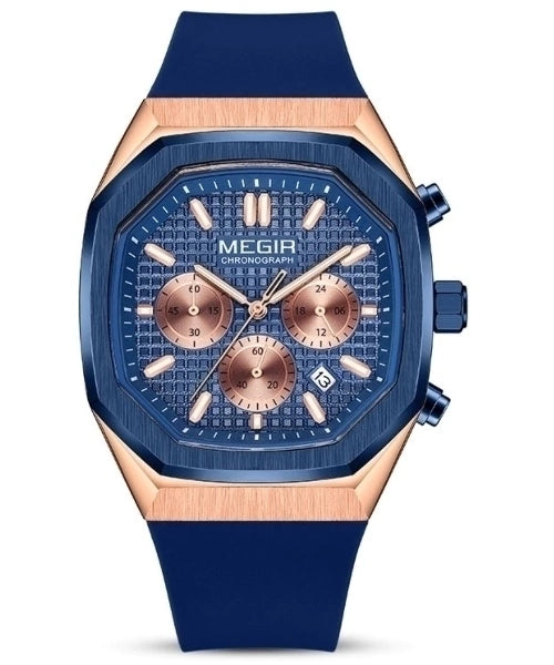 Reloj Megir Hombre Azul Oro Rosa M2215S-AZOR