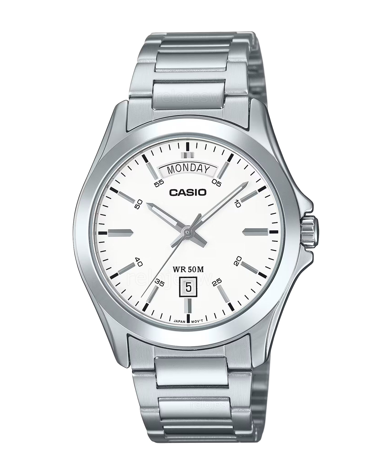 Reloj Casio Hombre Original Plateado MTP-1370D-7A3V