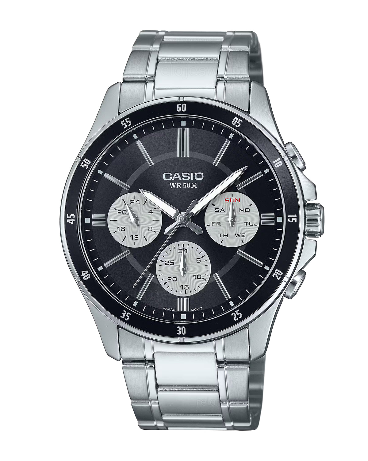 Reloj Casio Hombre Original Plateado MTP-1374D-1A3V