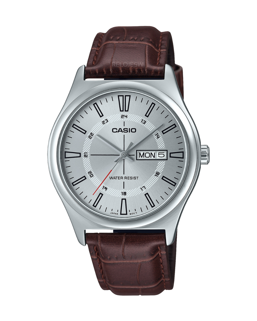 Reloj Casio Hombre Marrón Plateado MTP-V006L-7C