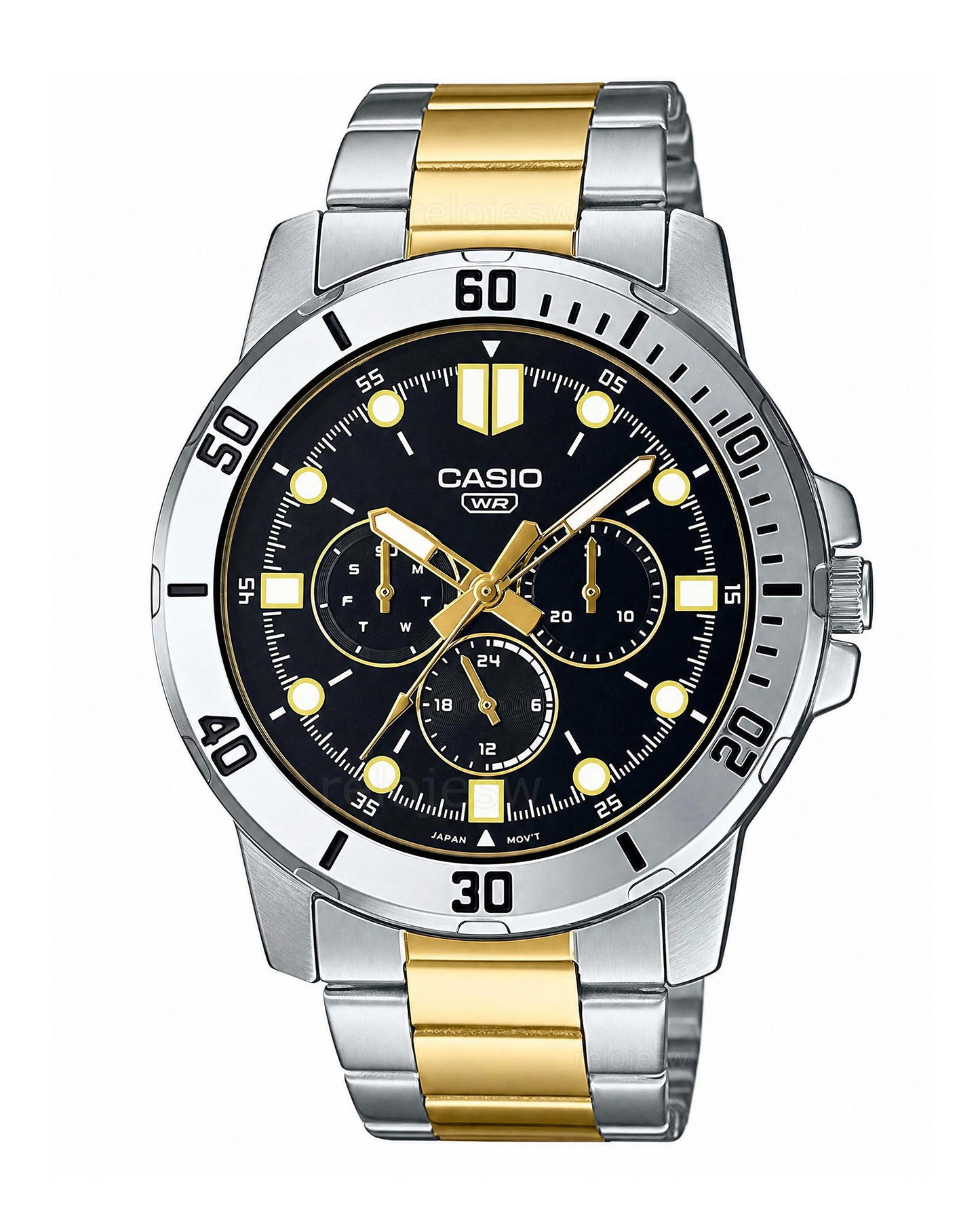 Reloj Casio Hombre Original Plateado y Dorado MTP-VD300SG-1E