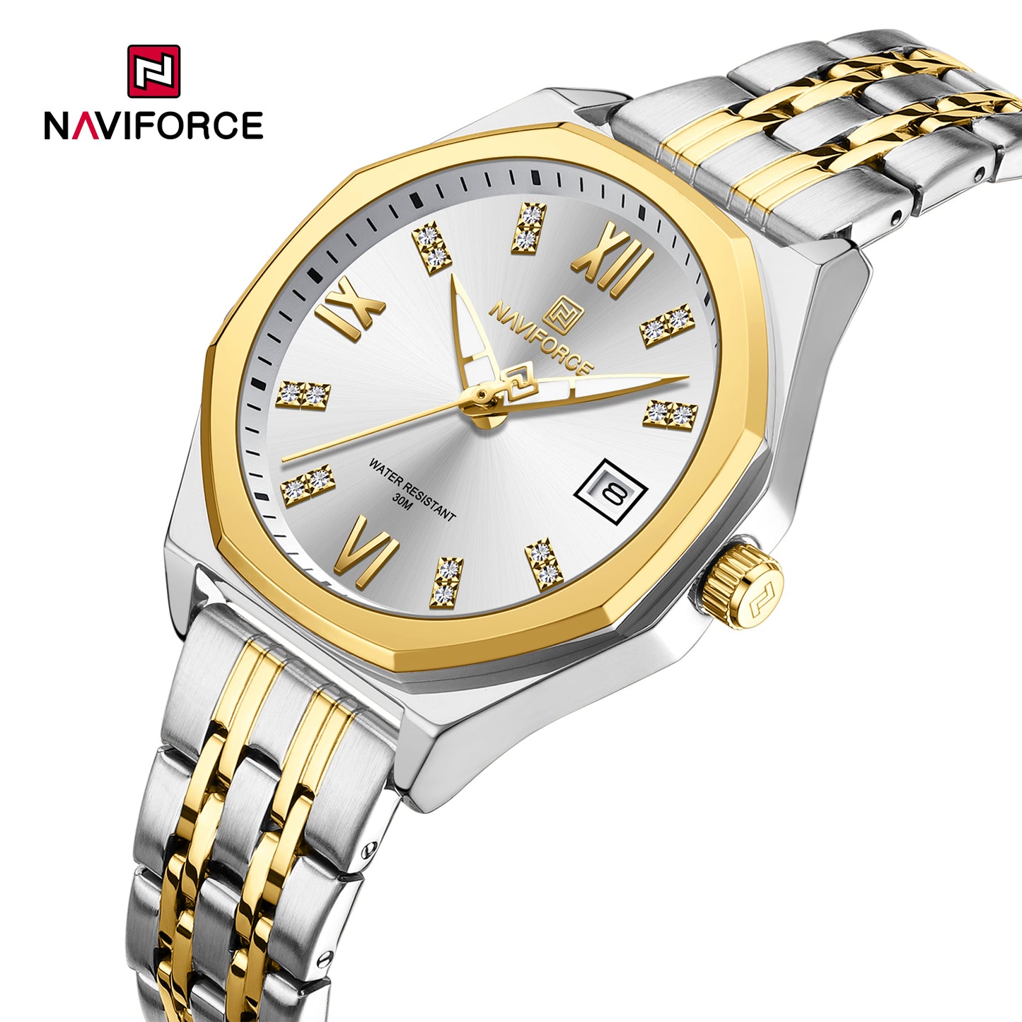 Reloj Naviforce Mujer Plateado y Dorado NF5052-PLDO