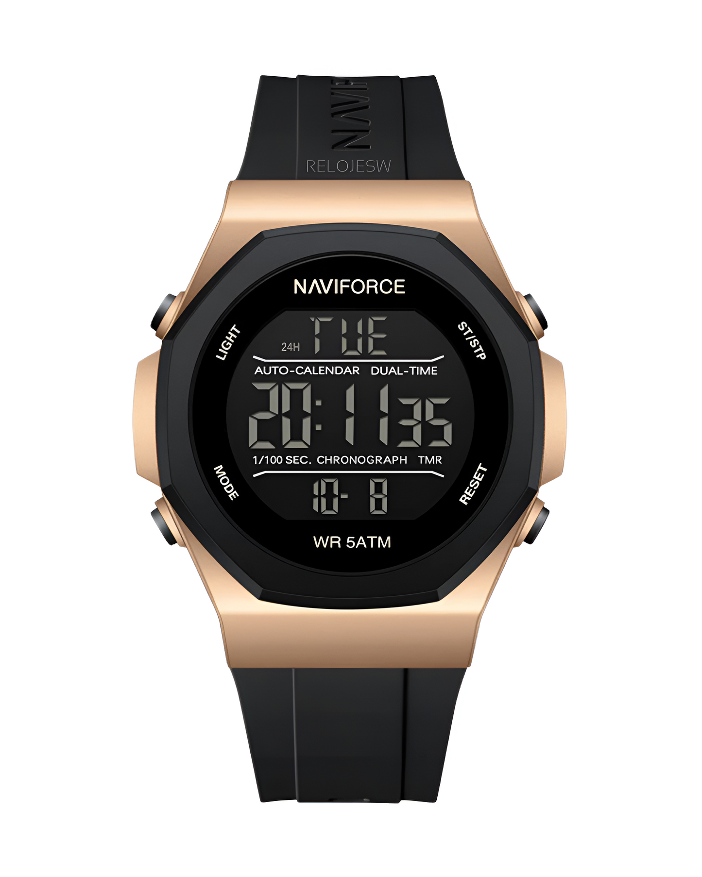Reloj Naviforce Unisex Negro Oro Rosa NF7117-NEOR
